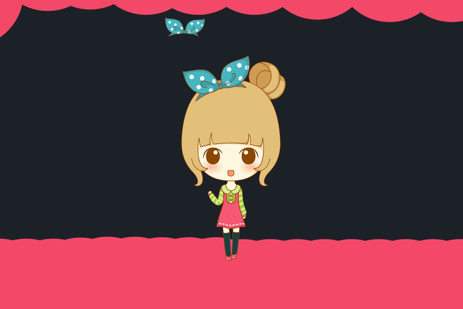 鬼鬼 鬼小妞 可爱 手绘 卡通 女孩 清新