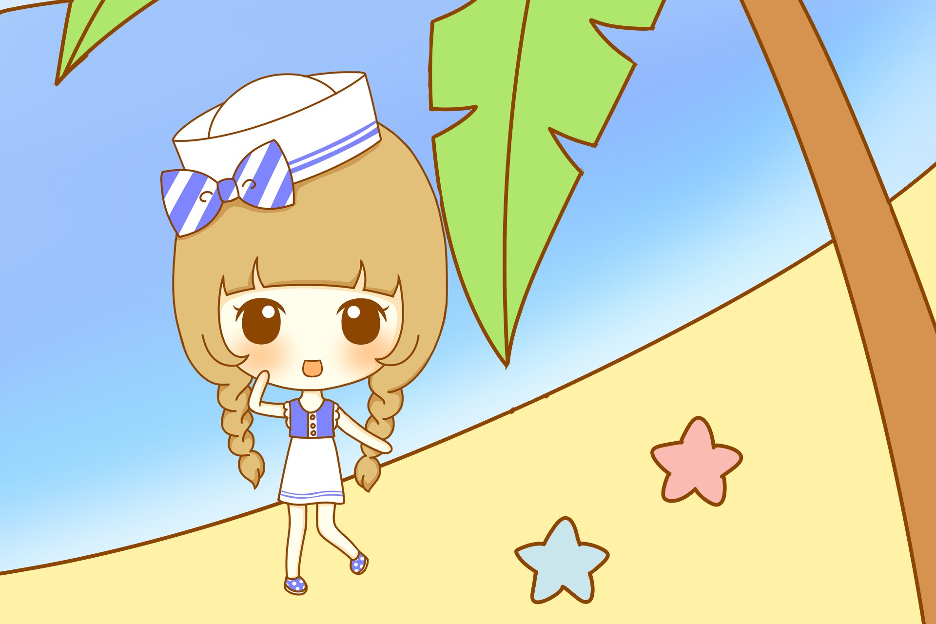 鬼鬼 鬼小妞 可爱 手绘 卡通 女孩 清新