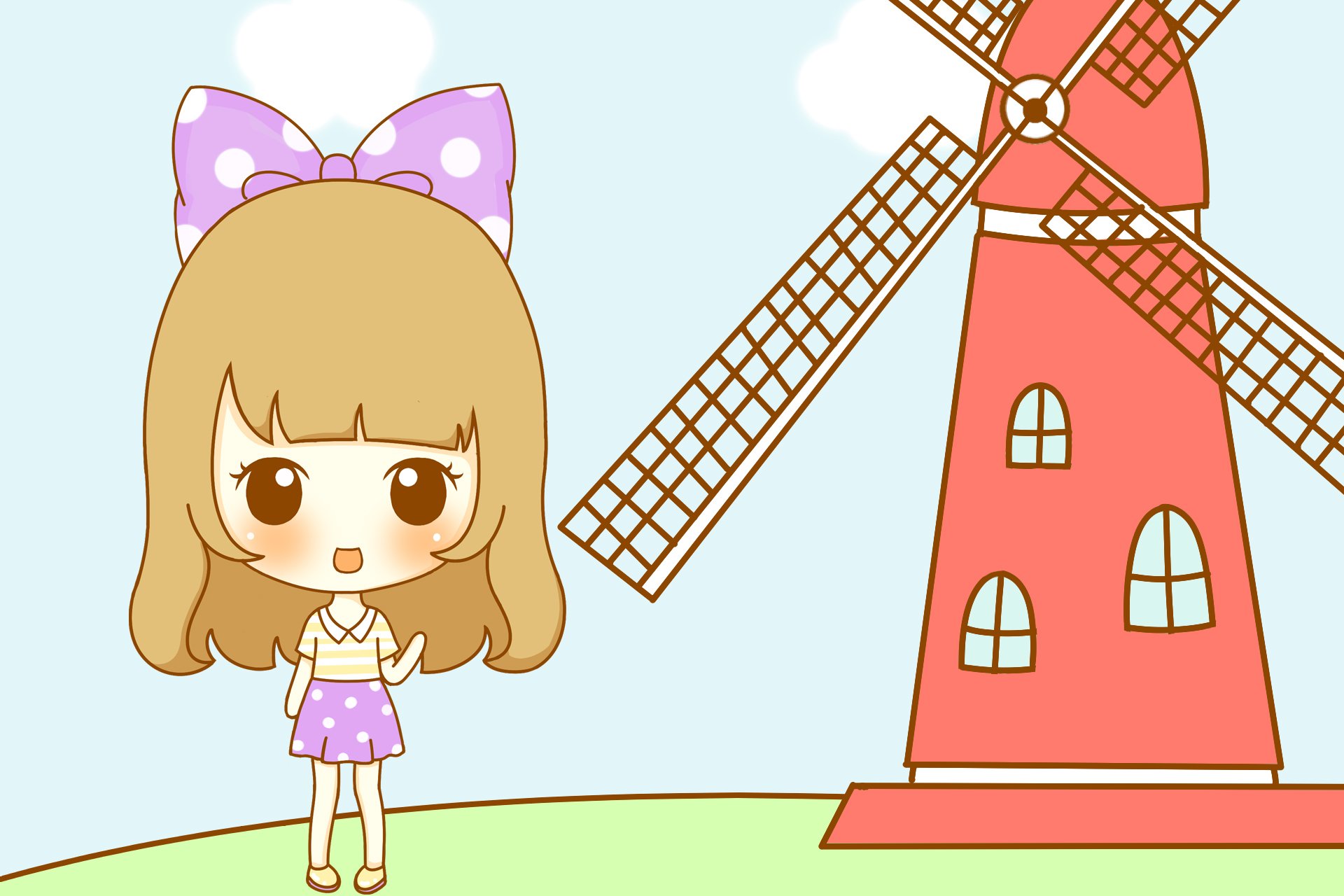 鬼鬼 鬼小妞 可爱 手绘 卡通 女孩 清新