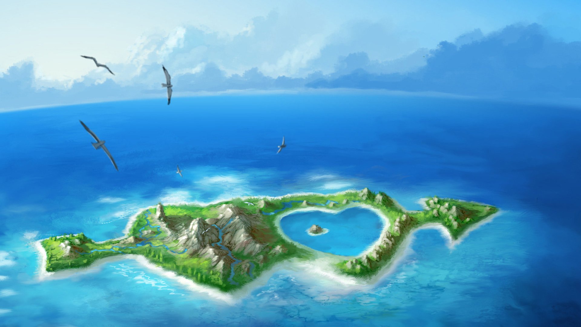大自然的爱 心 唯美 风景 自然