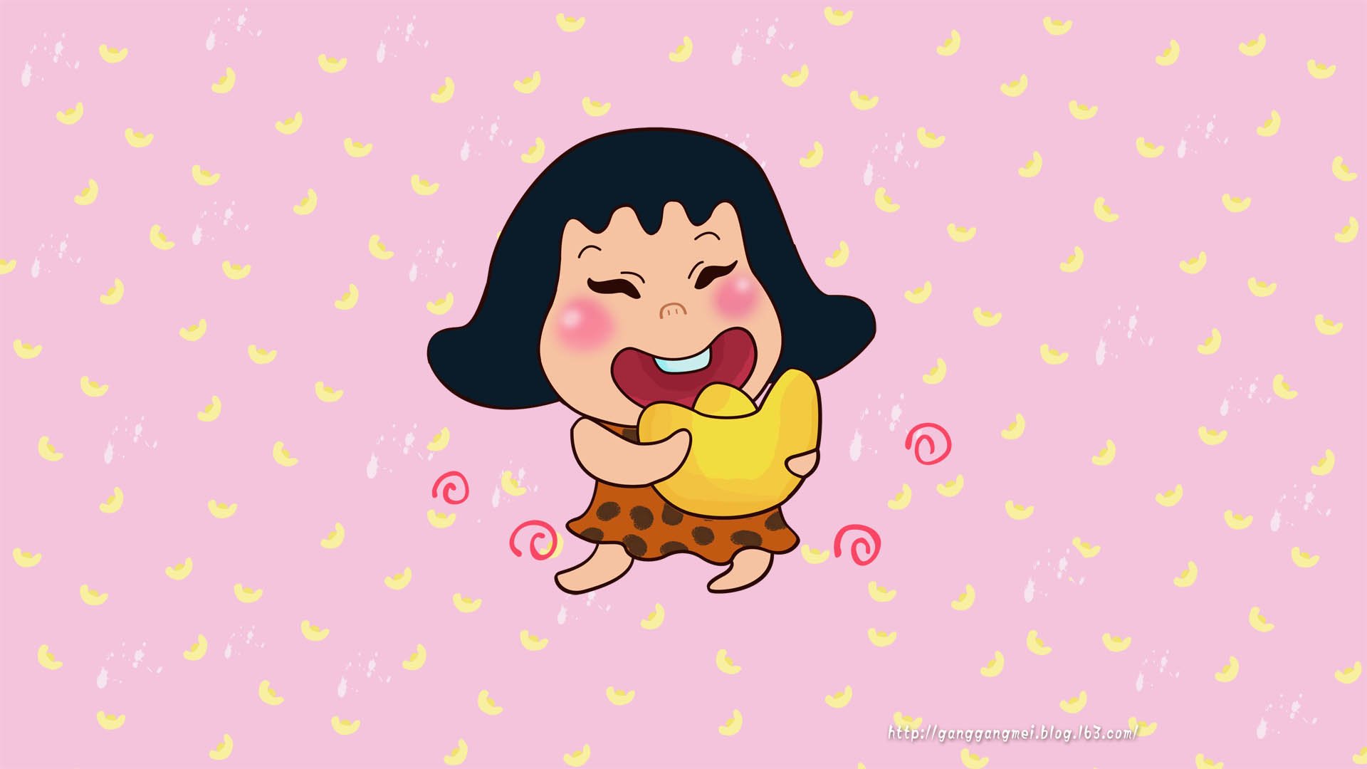 卡通 手绘 女孩 岗岗妹