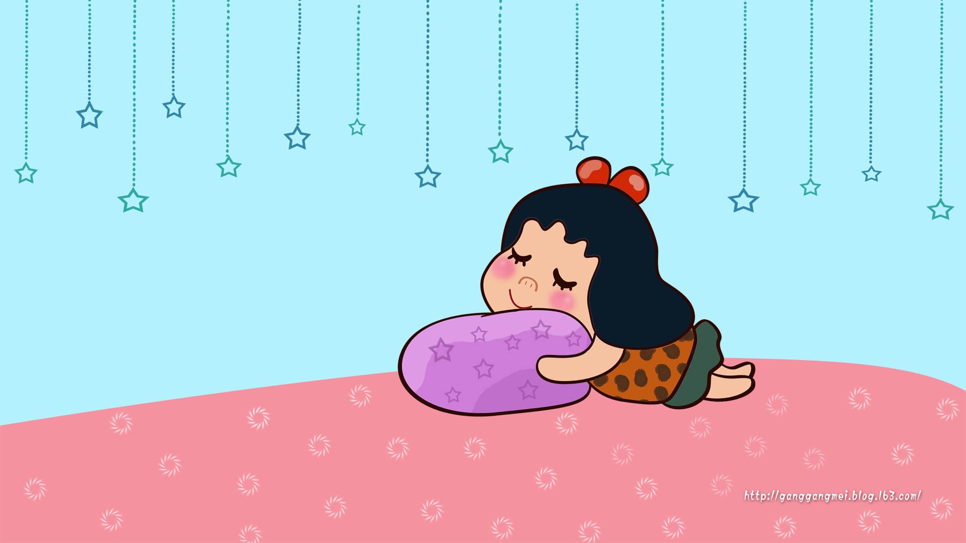 卡通 手绘 女孩 岗岗妹