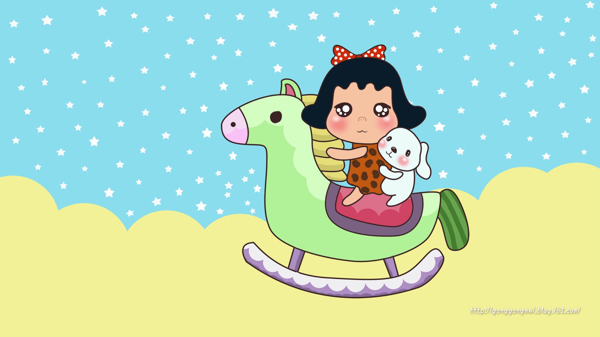 卡通 手绘 女孩 岗岗妹