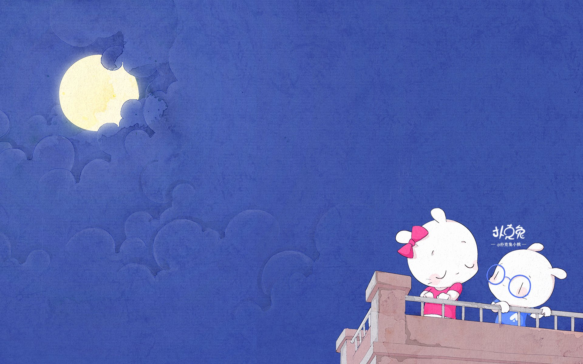 卡通 手绘 扑克兔