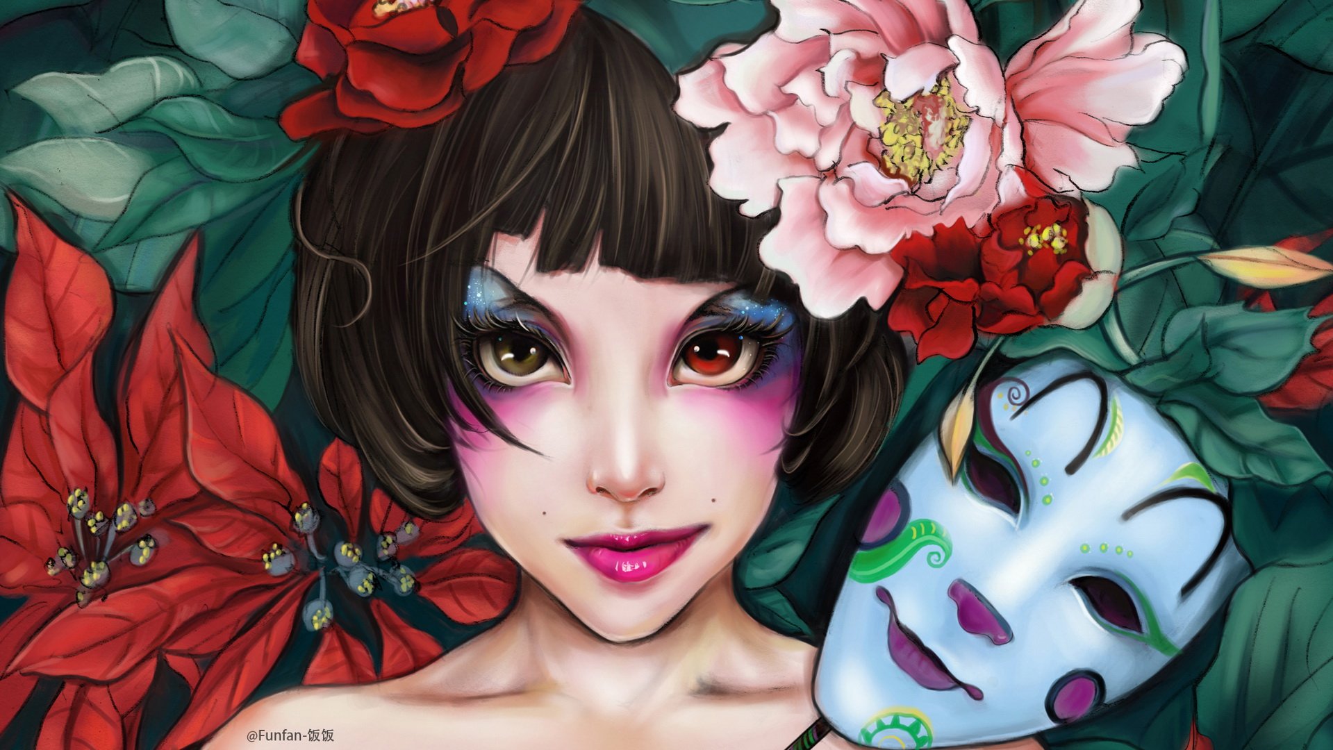 炫酷 另类 个性 简约 手绘 女孩 funfan