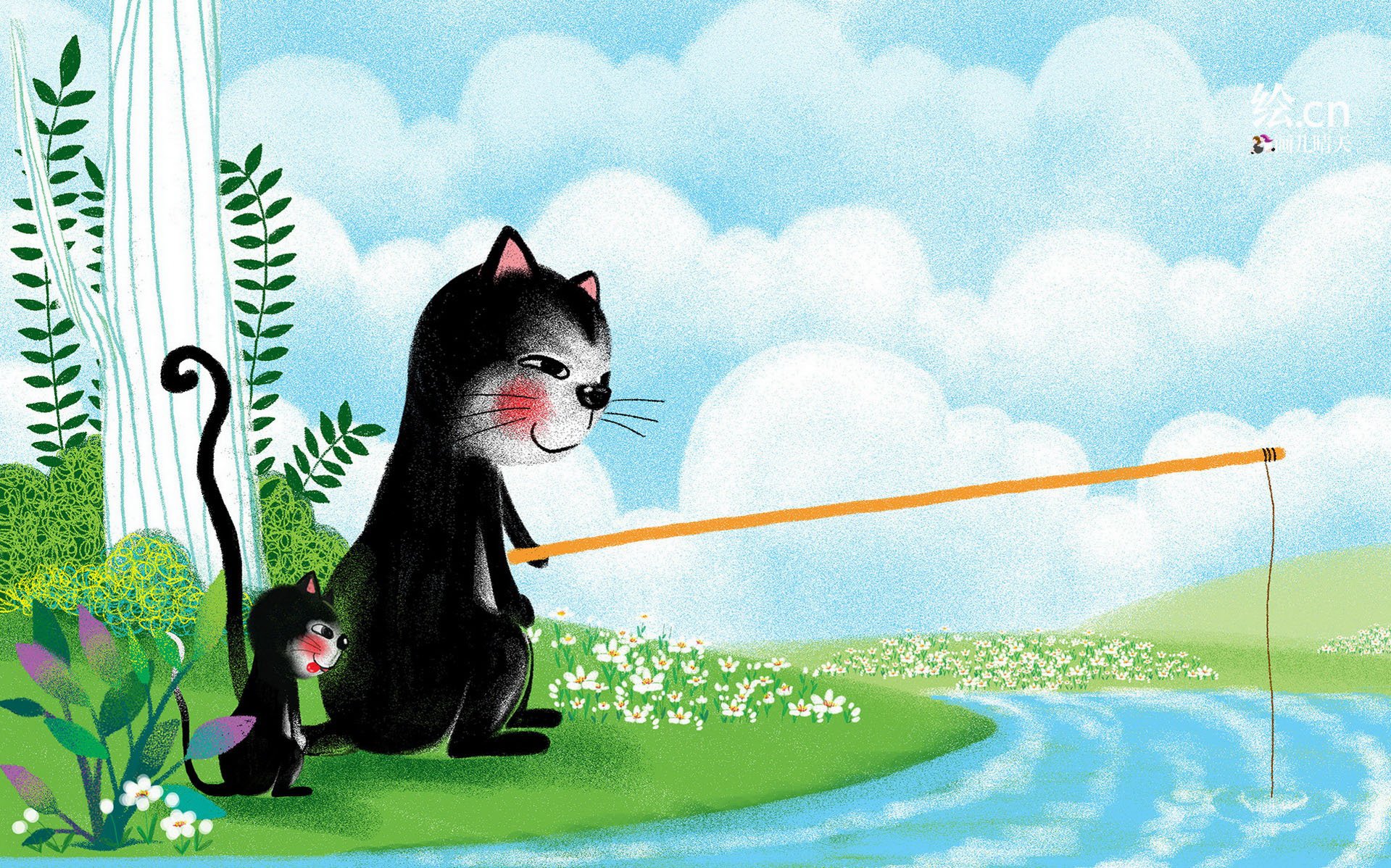 画儿晴天 童趣 手绘