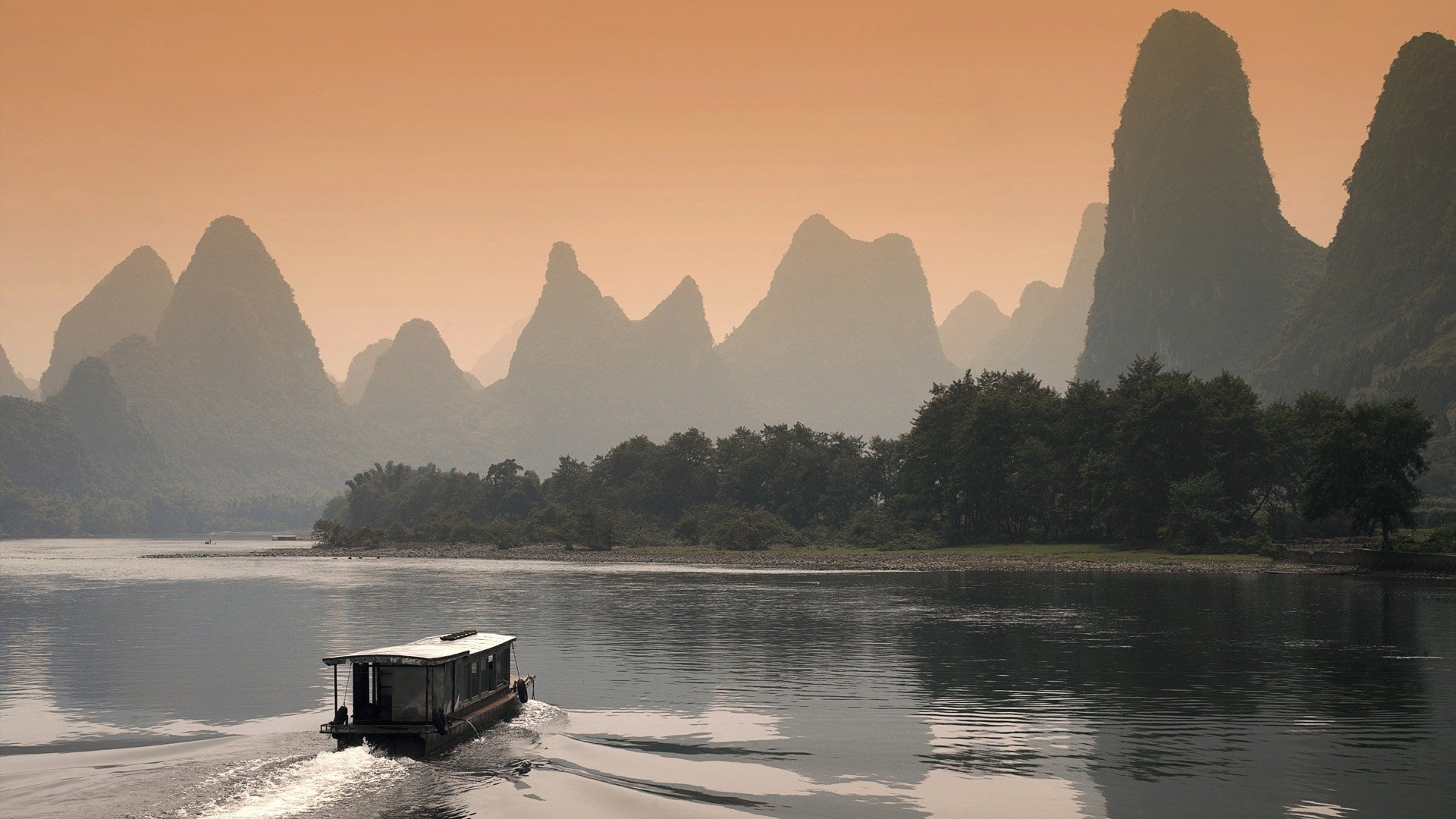 风景 自然风光 大自然 一曲渔歌 船 意境