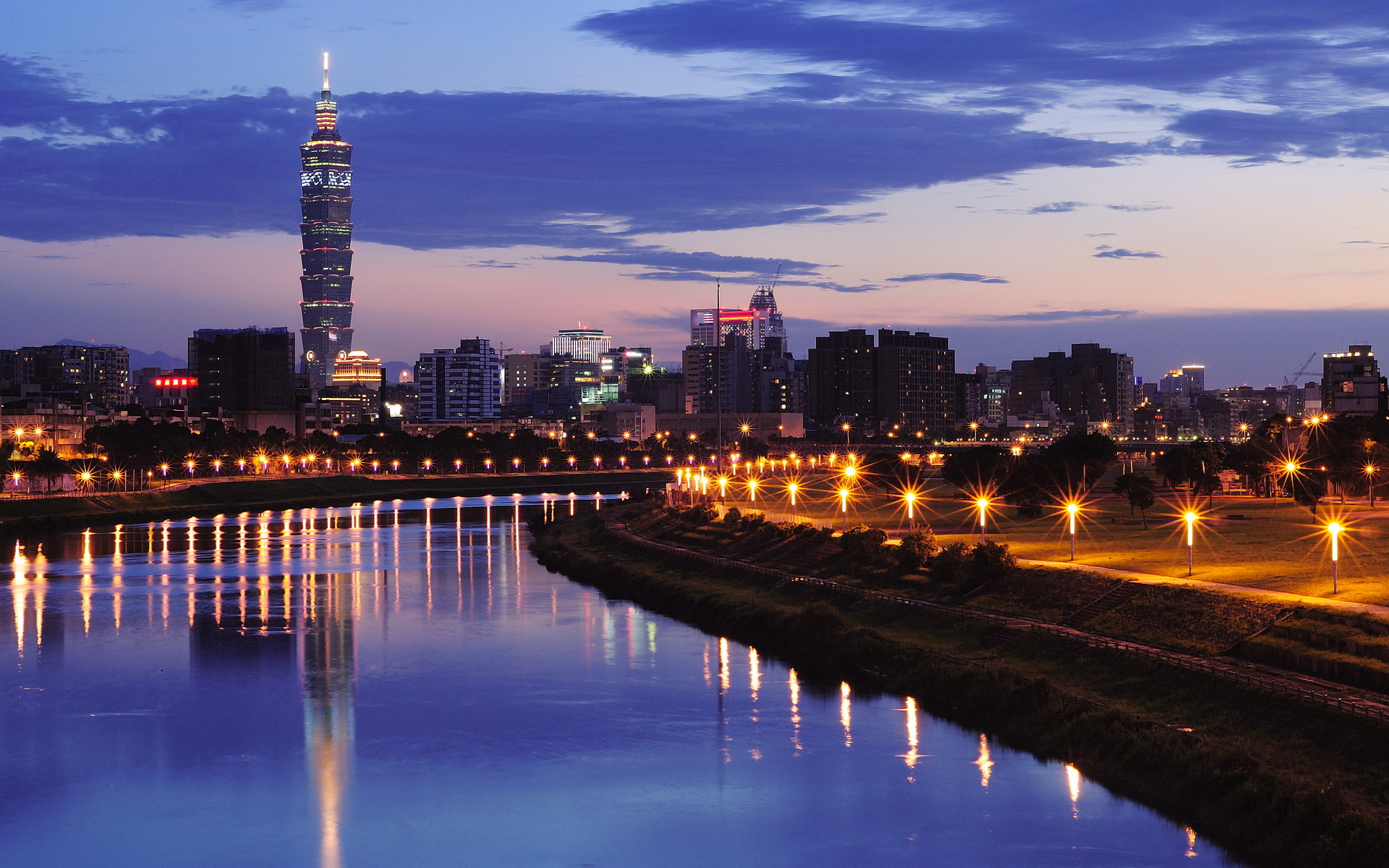 台北101 摩天大楼 夜景 风光 风景 宽屏