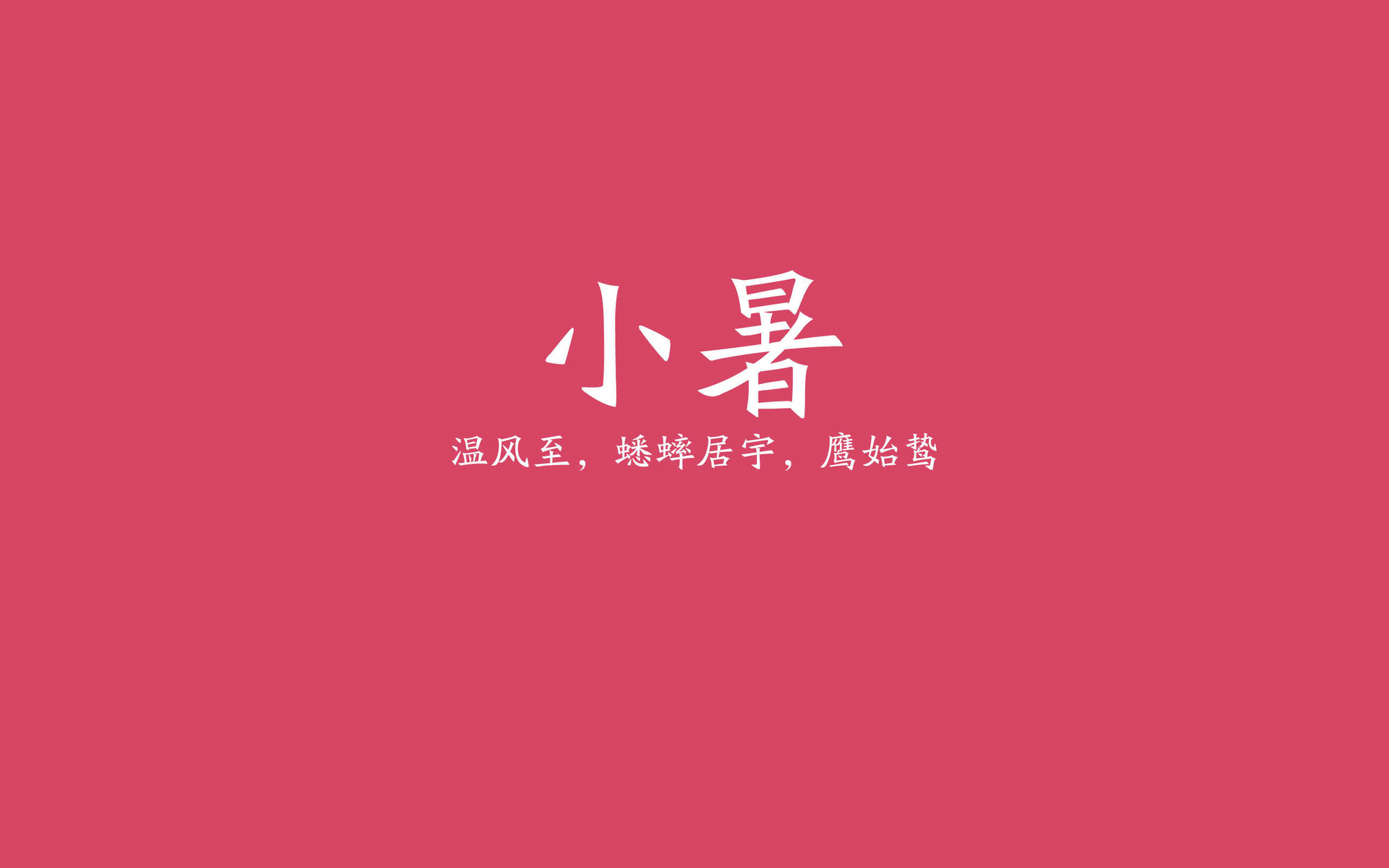 文字 二十四节气 小暑 纯色