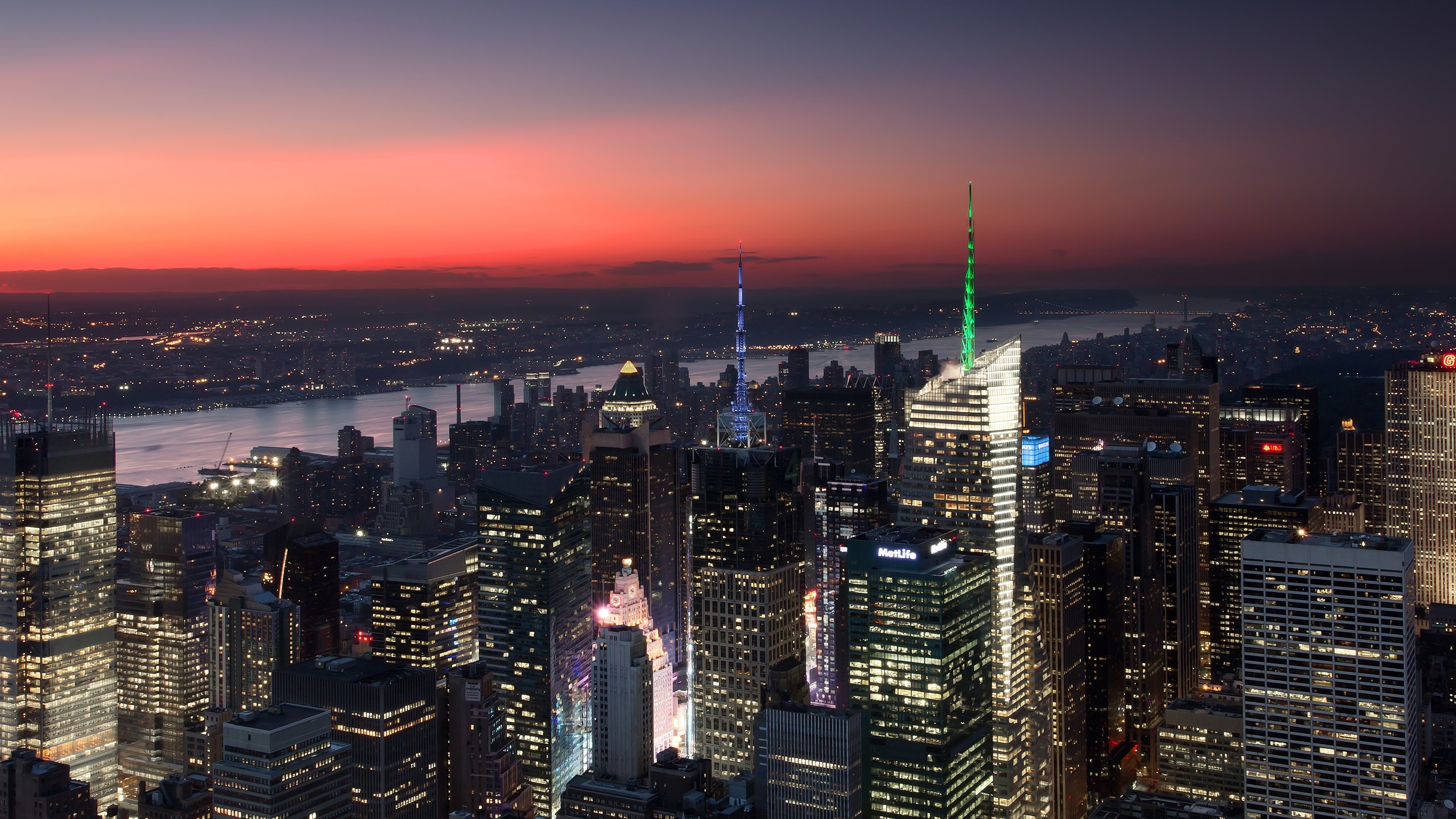 风景 2K 城市夜景  纽约 曼哈顿