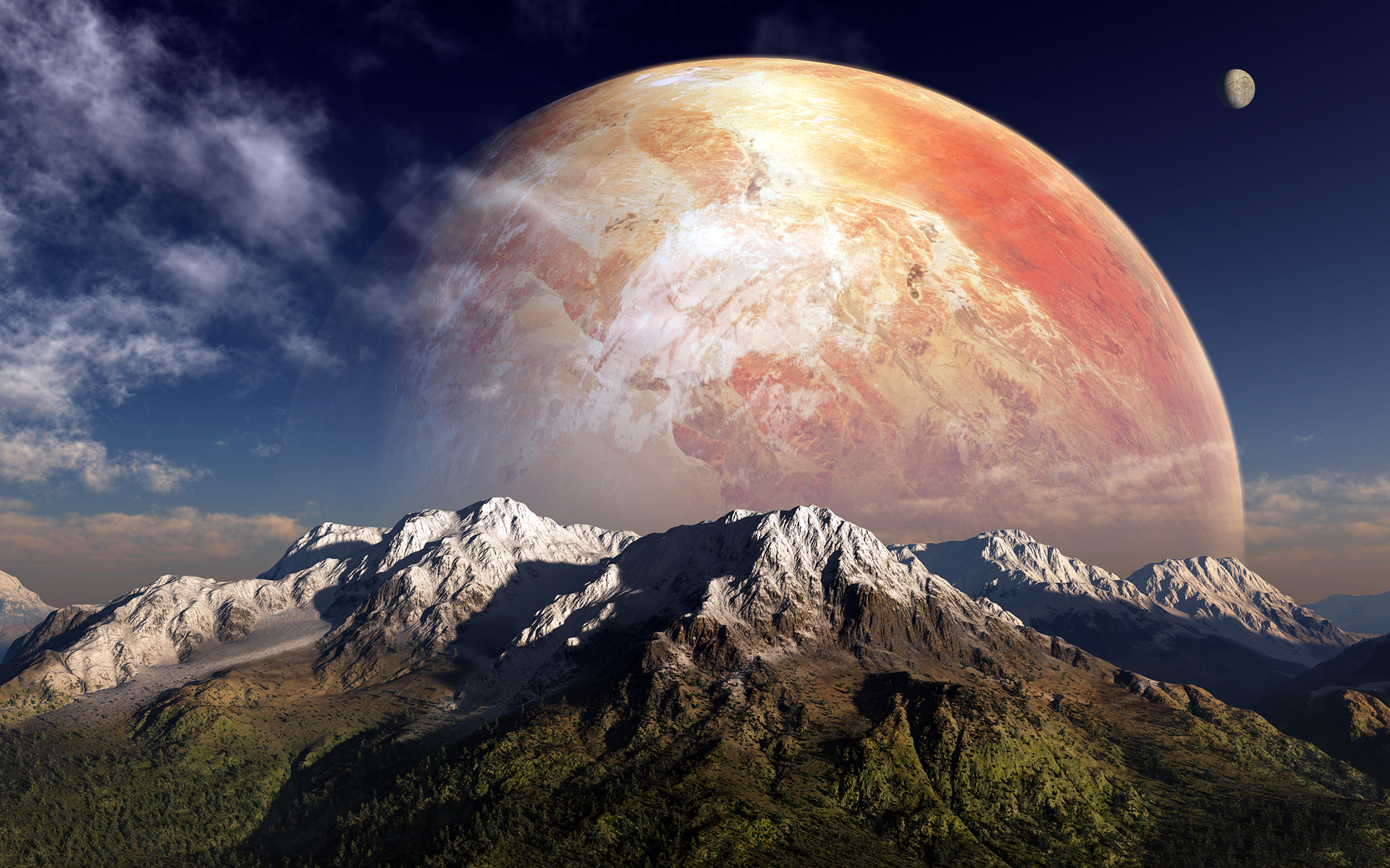 风景 山脉 星球