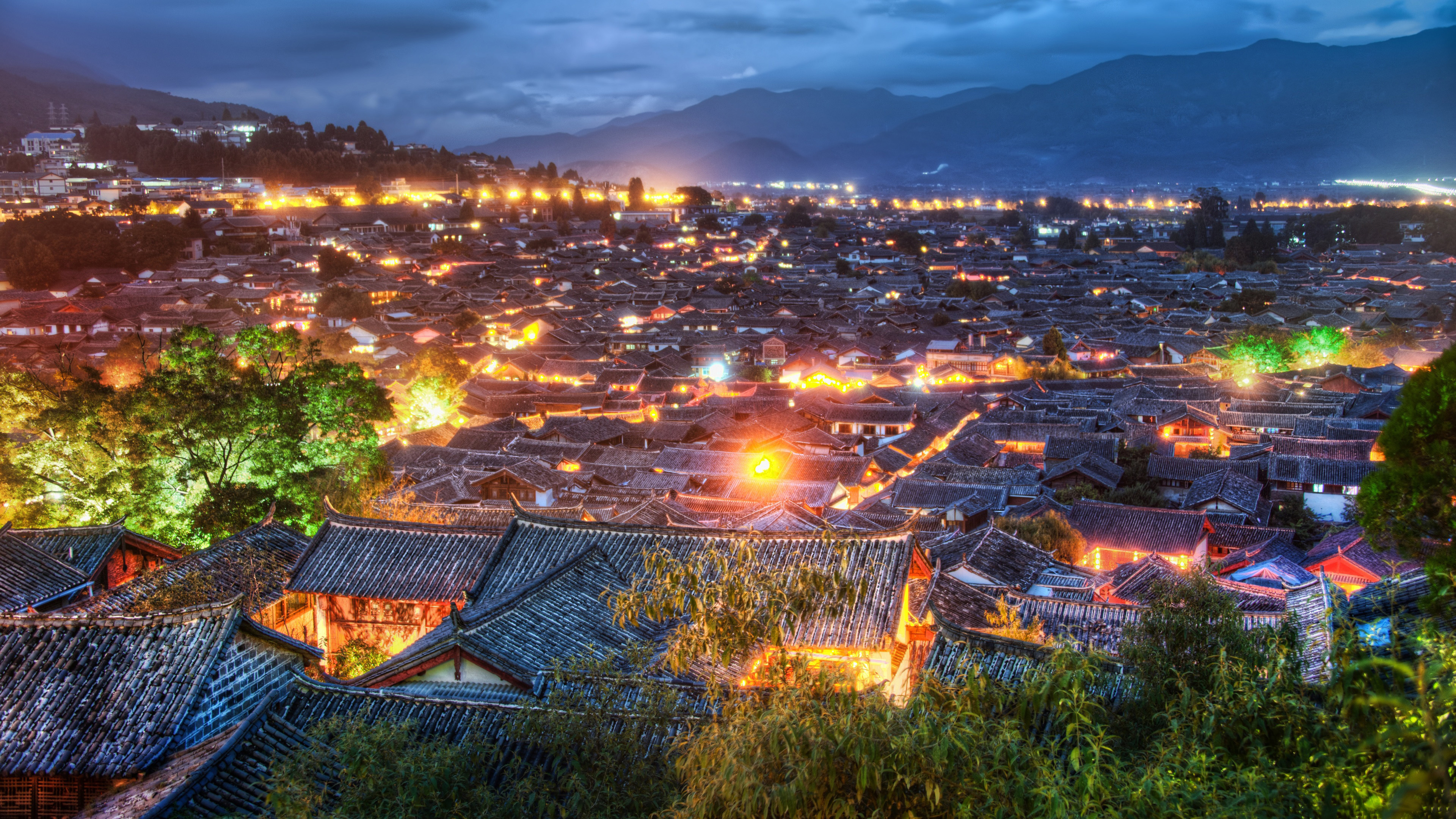 4k 城市 风景 丽江