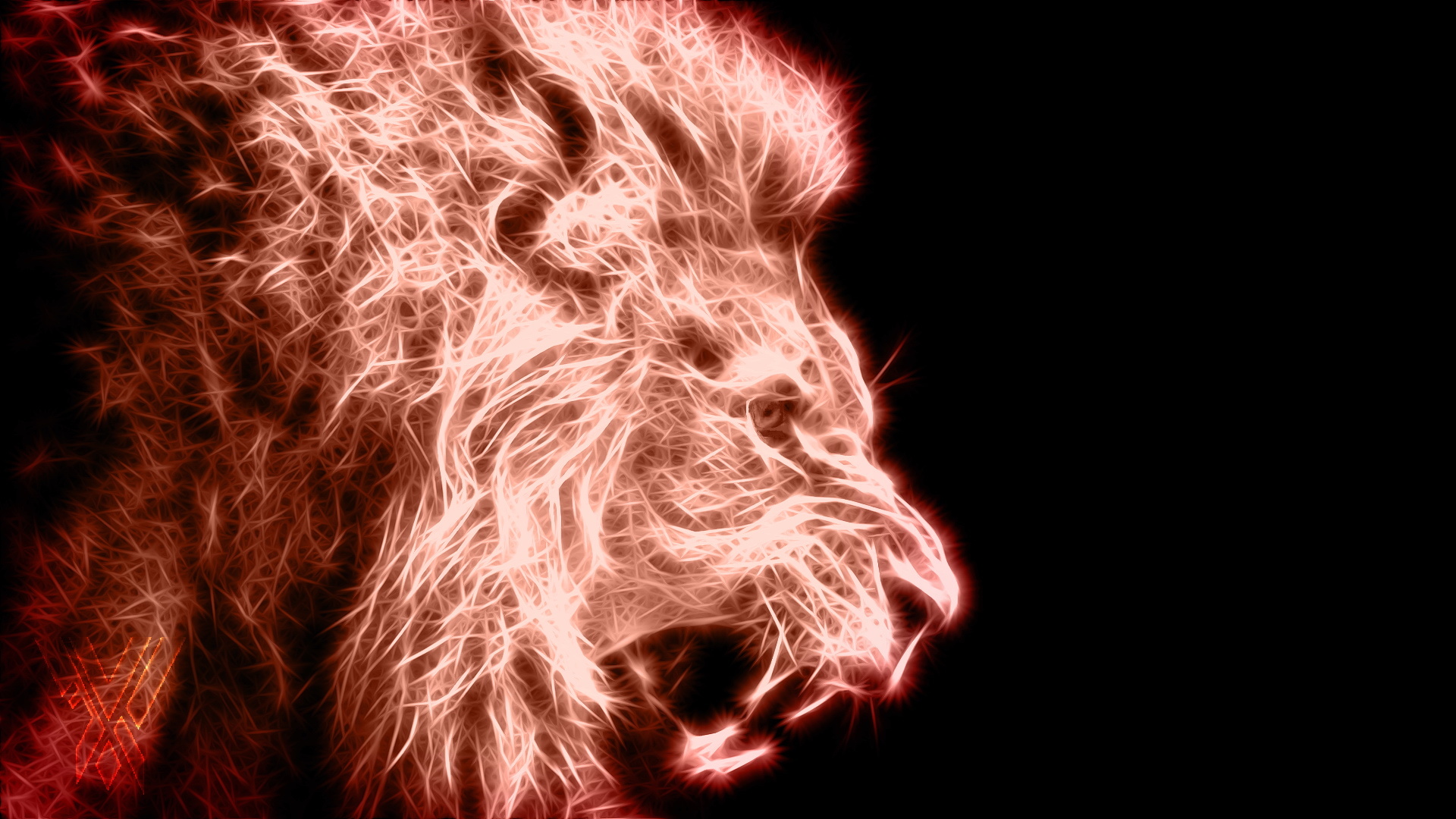 艺术 创意 狮子 猛兽 火焰