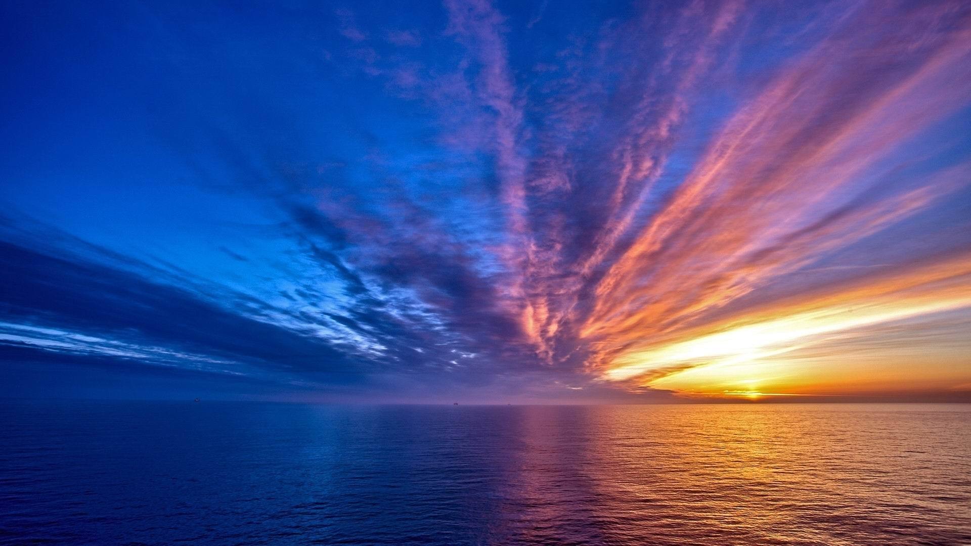 风景 自然风景 海上黄昏 海边夕阳