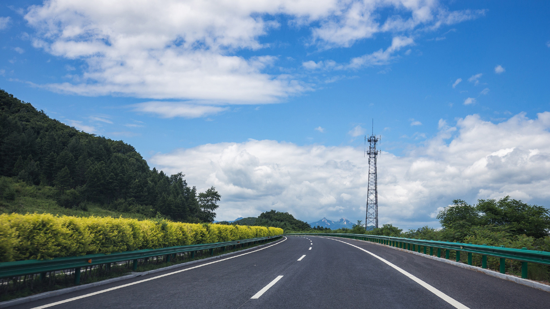 风景 公路 蓝天白云
