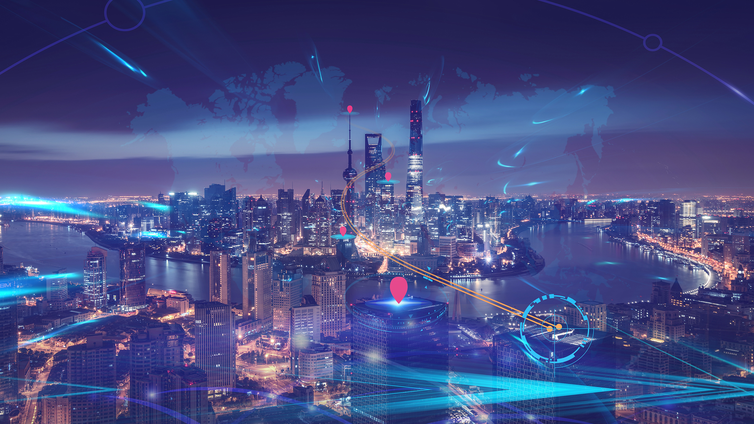 炫酷 炫彩 城市夜景