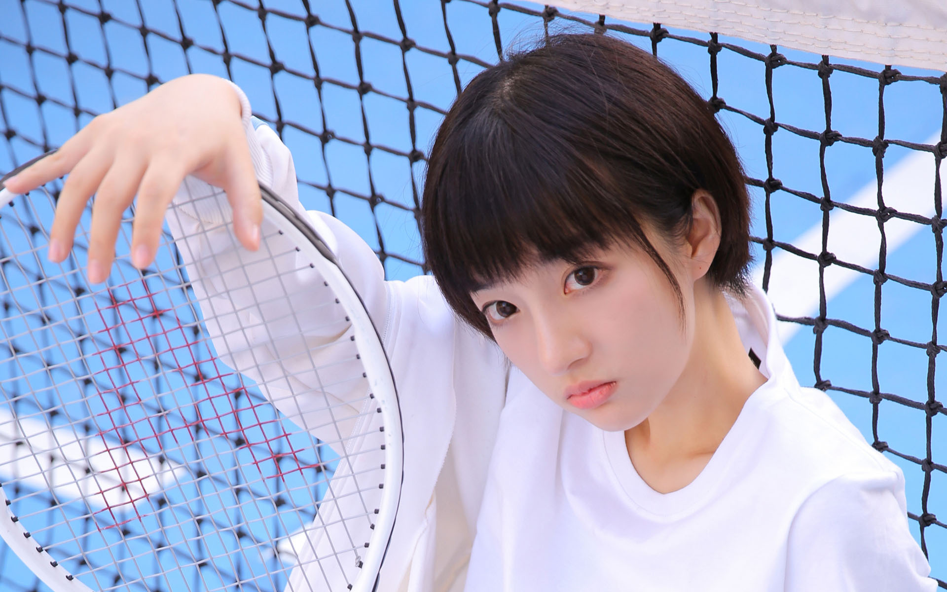 清纯  网球少女  青春  活力  运动