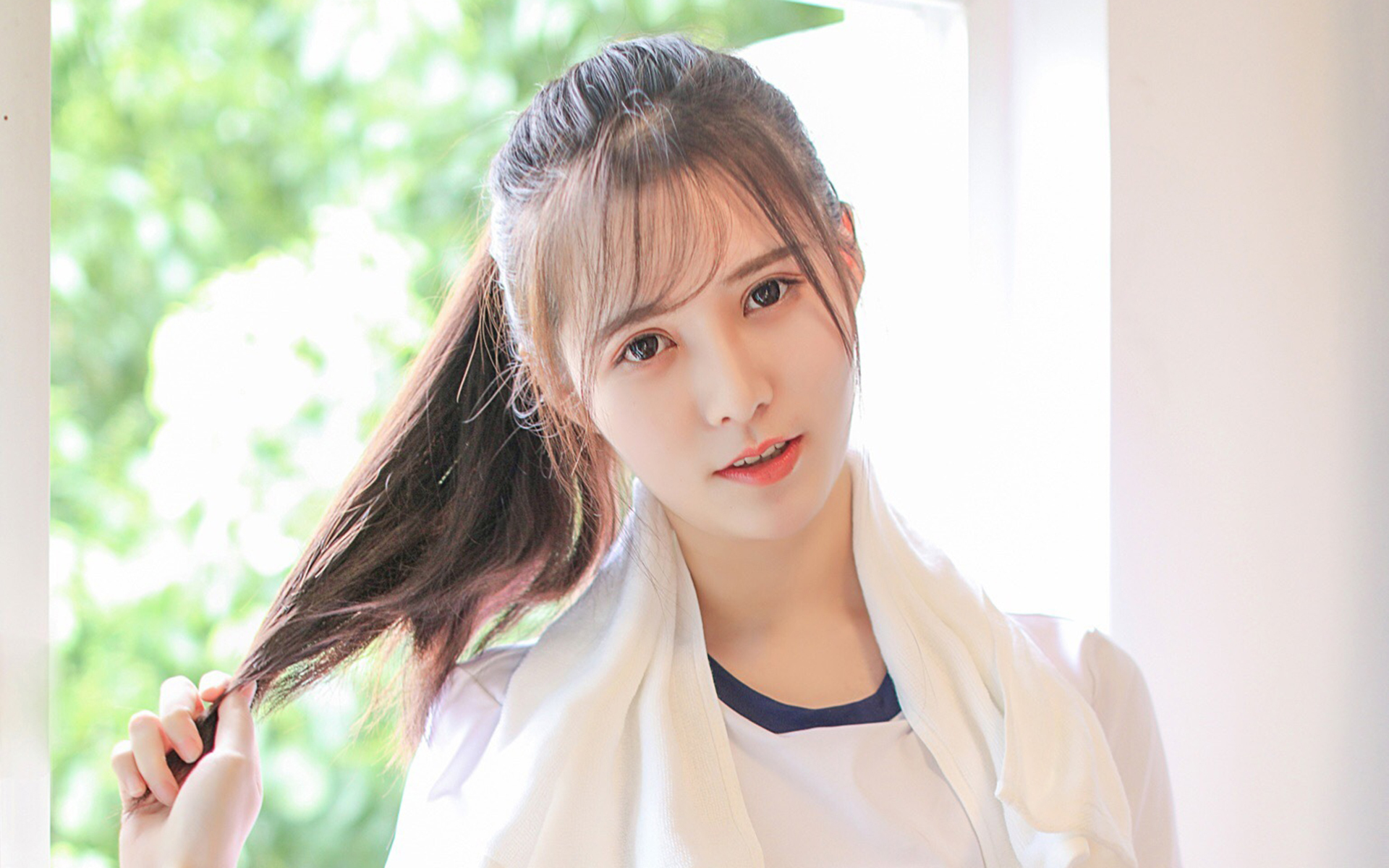 清纯  美女  唯美  马尾  运动  清新  学生