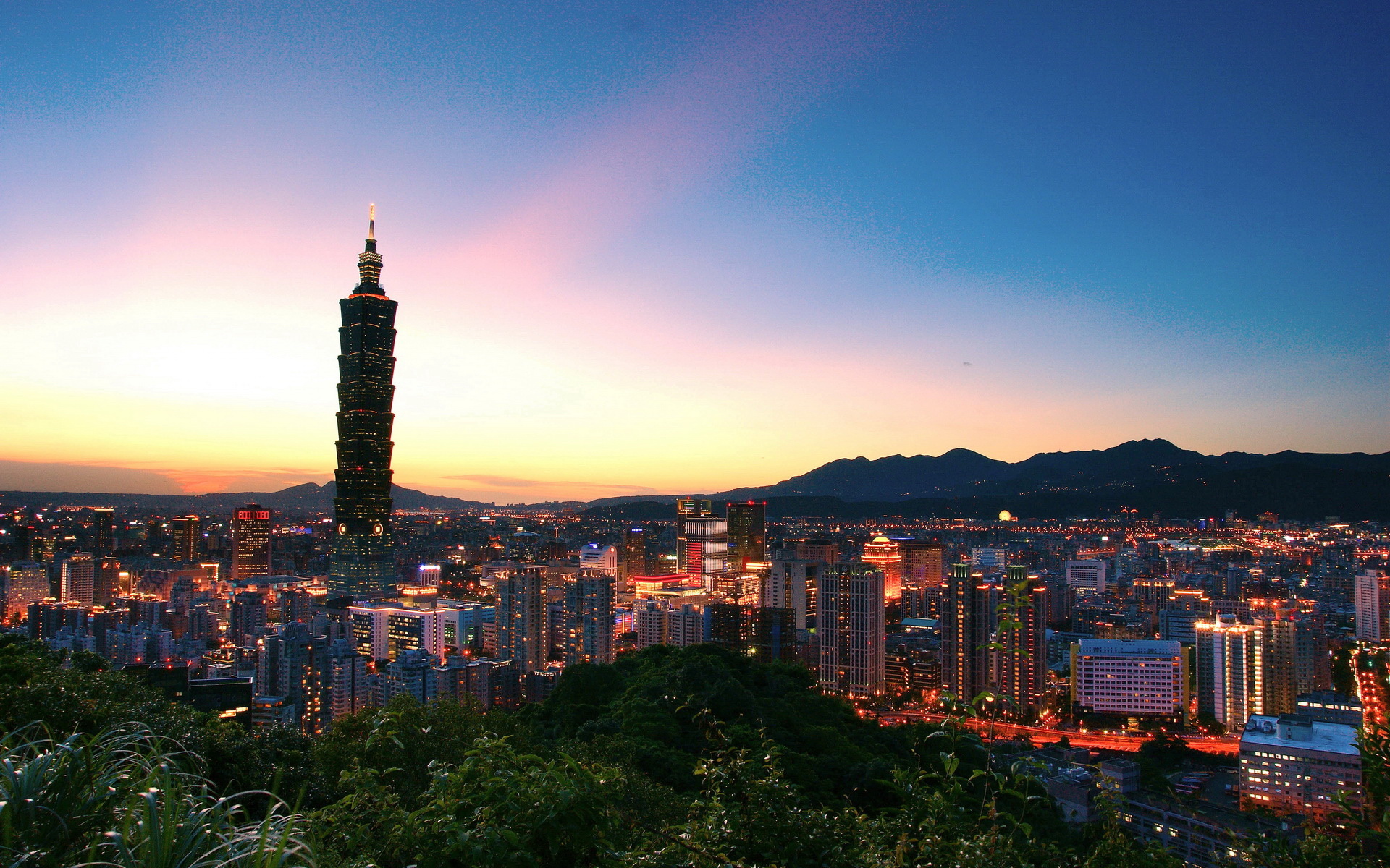 台北101 摩天大楼 夜景 风光 风景 宽屏