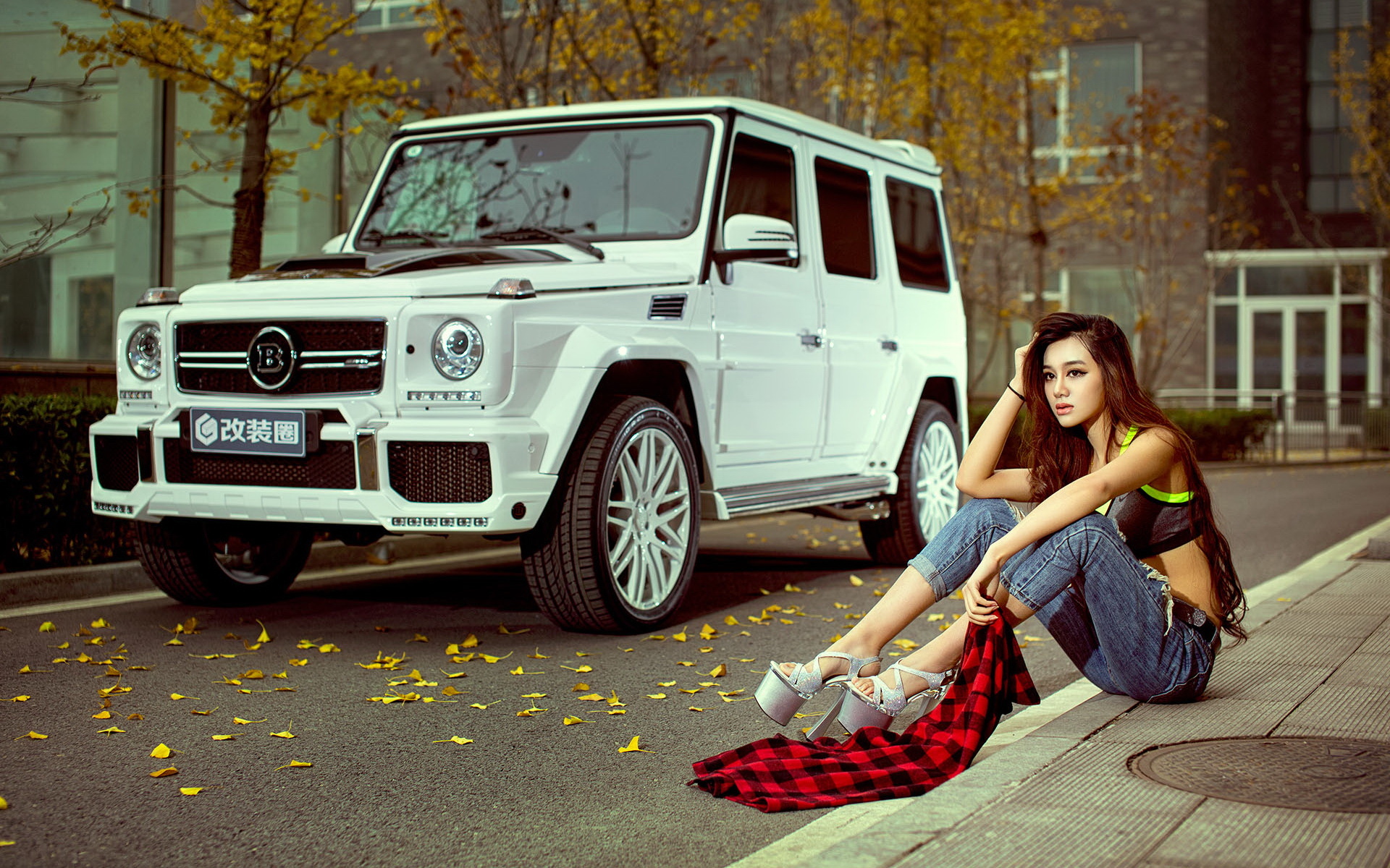 奔驰 改装车 美女 模特 小烨 宽屏