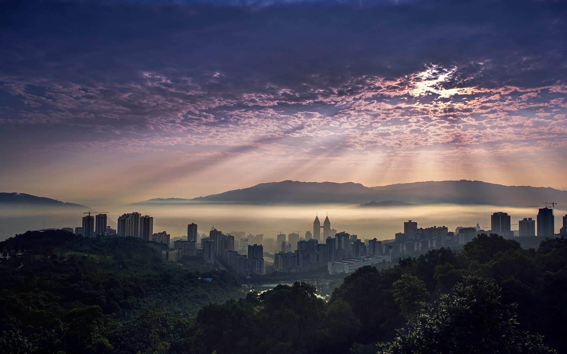 中国 重庆 涪陵 风光 风景 宽屏