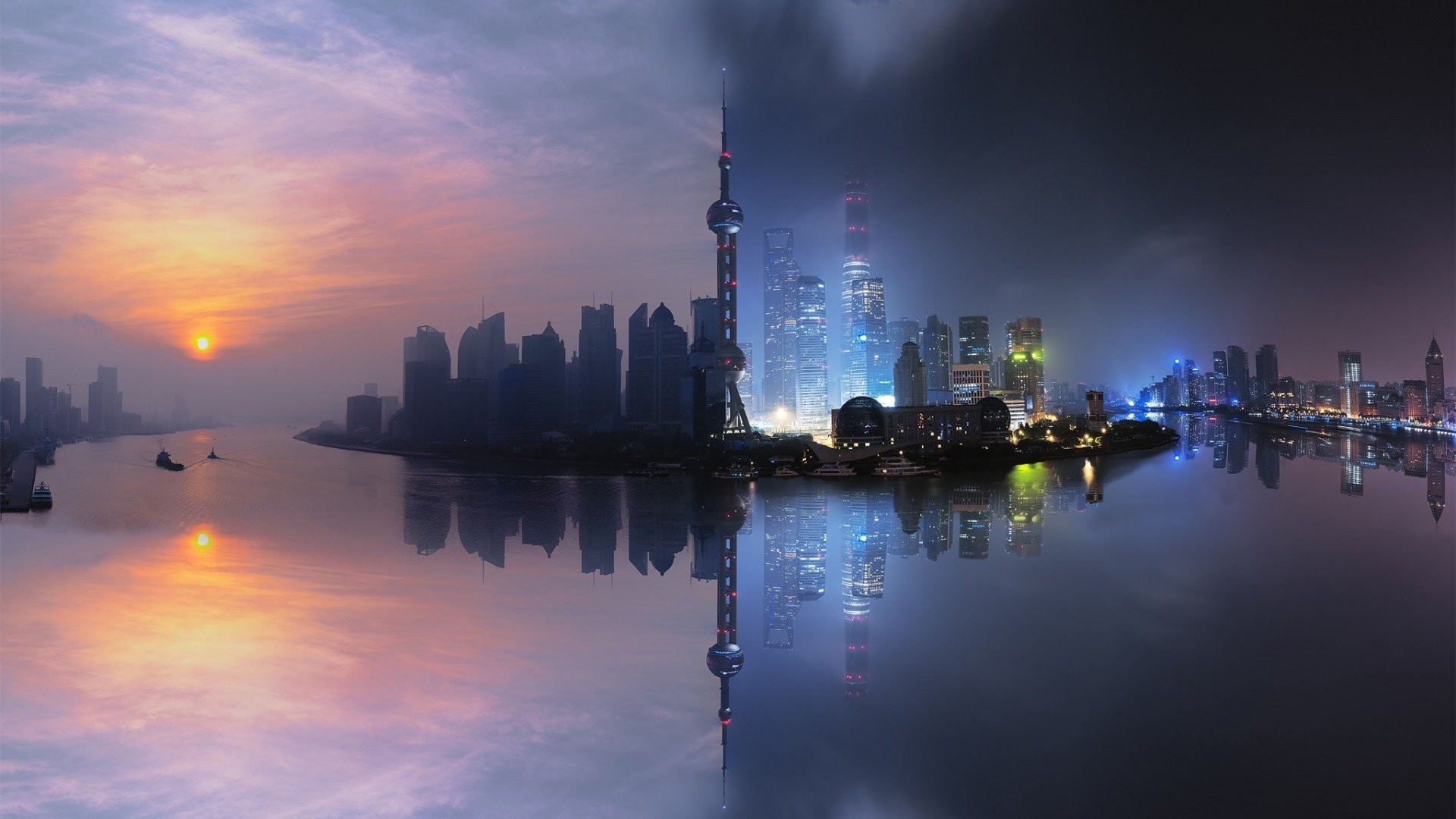 城市夜景 上海 景色各异