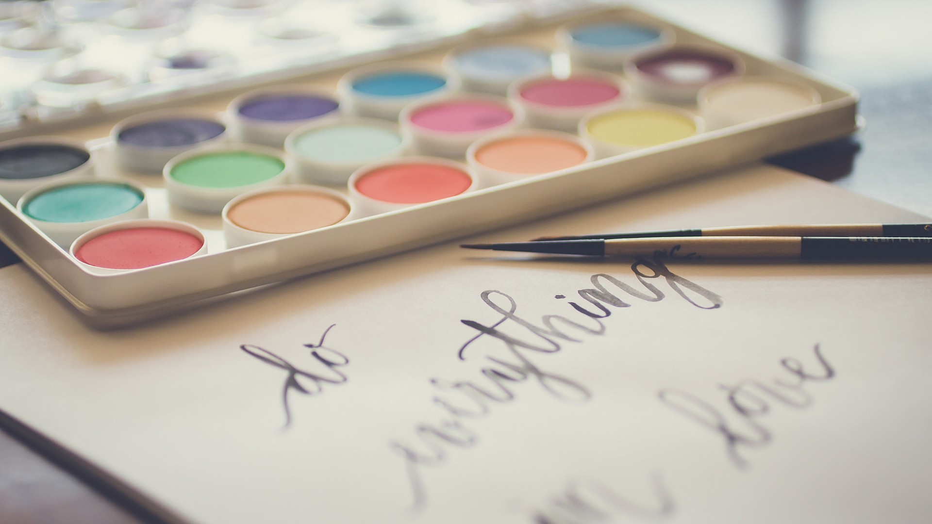 小清新 静物写真 颜料 绘画