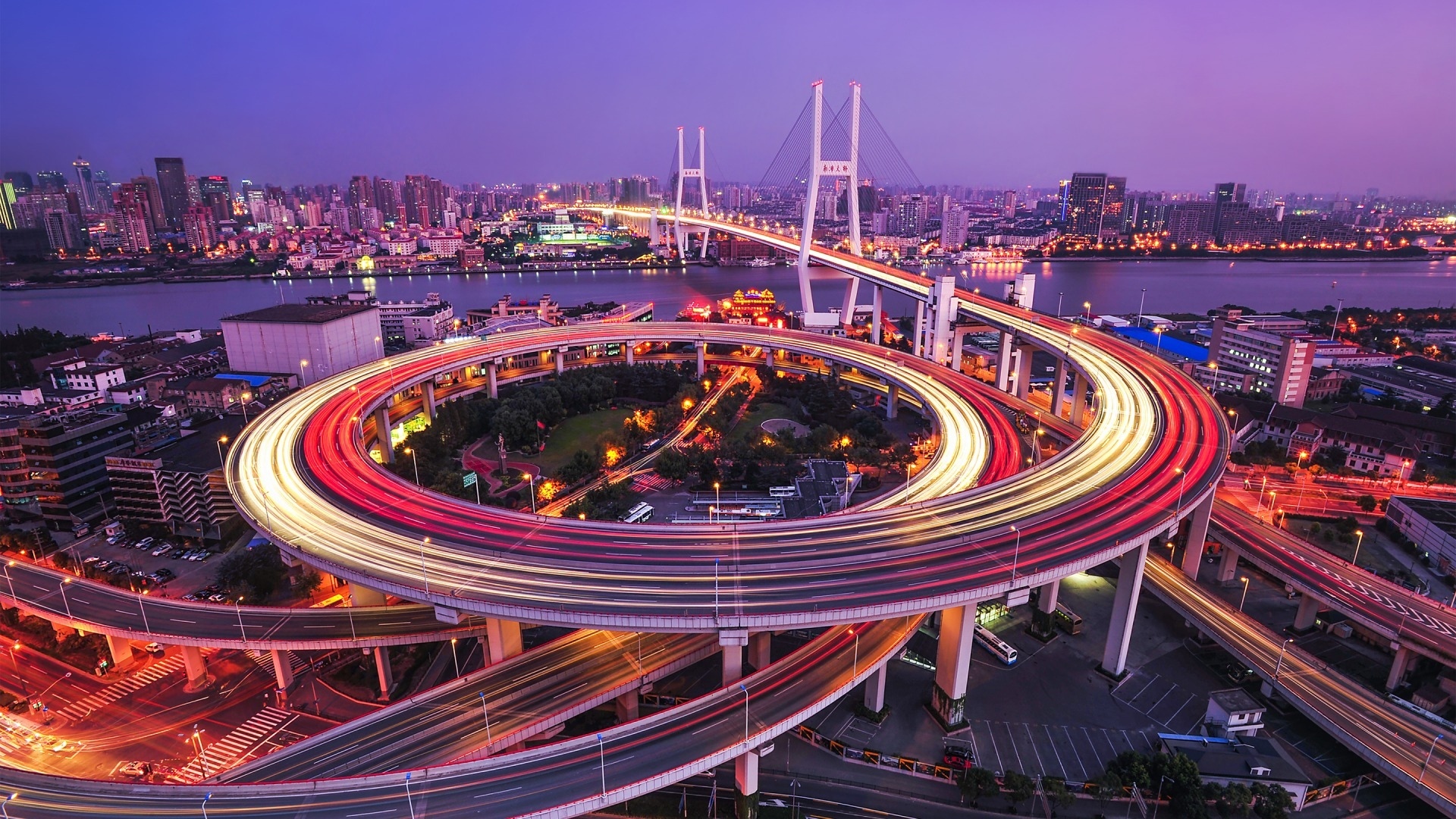 城市夜景  上海南浦大桥