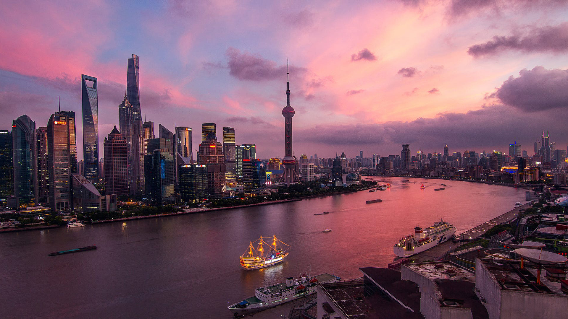 风景 城市建筑 上海 东方明珠 黄浦江