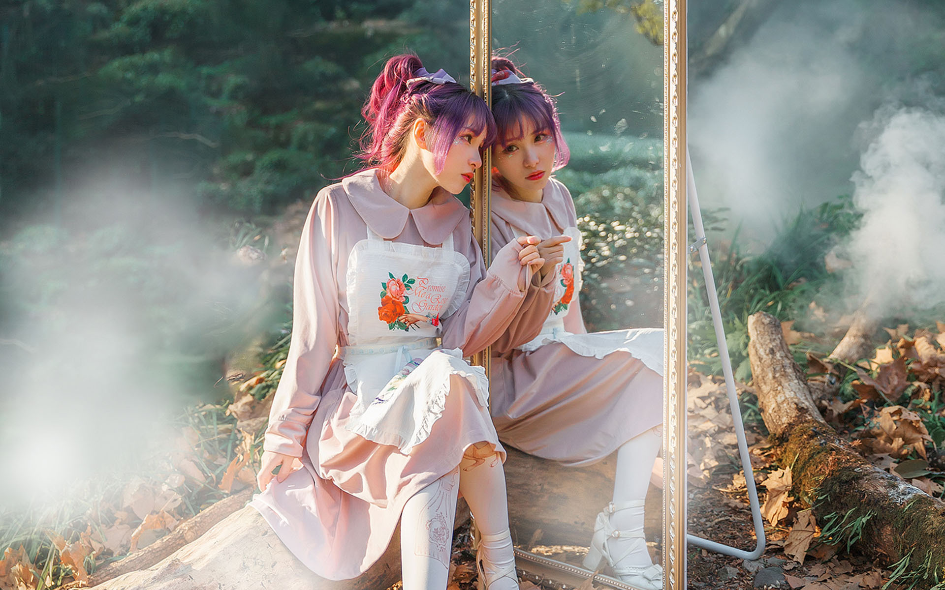 唯美cos   森系美少女  紫色