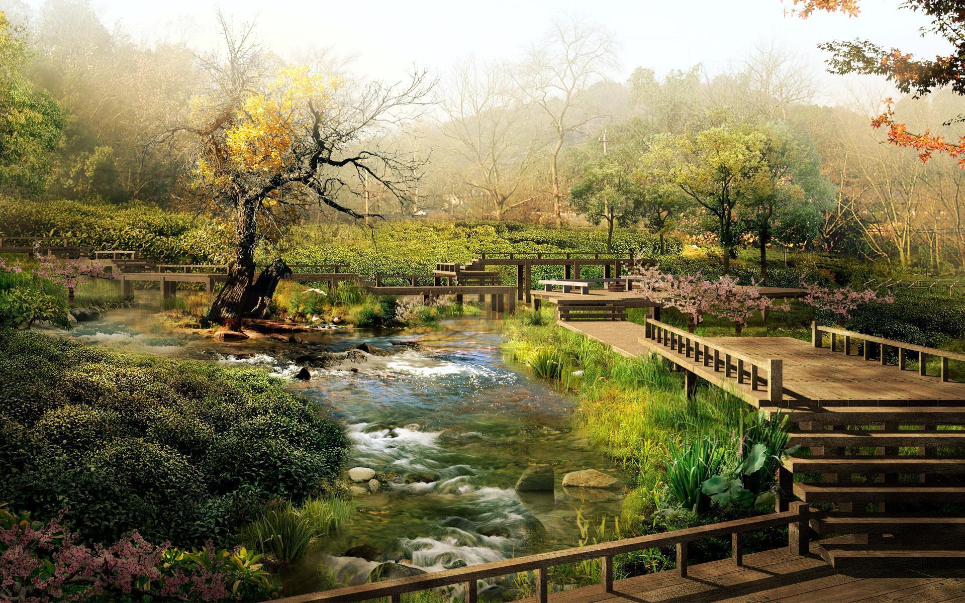 风景 美景 蓝天白云 草地