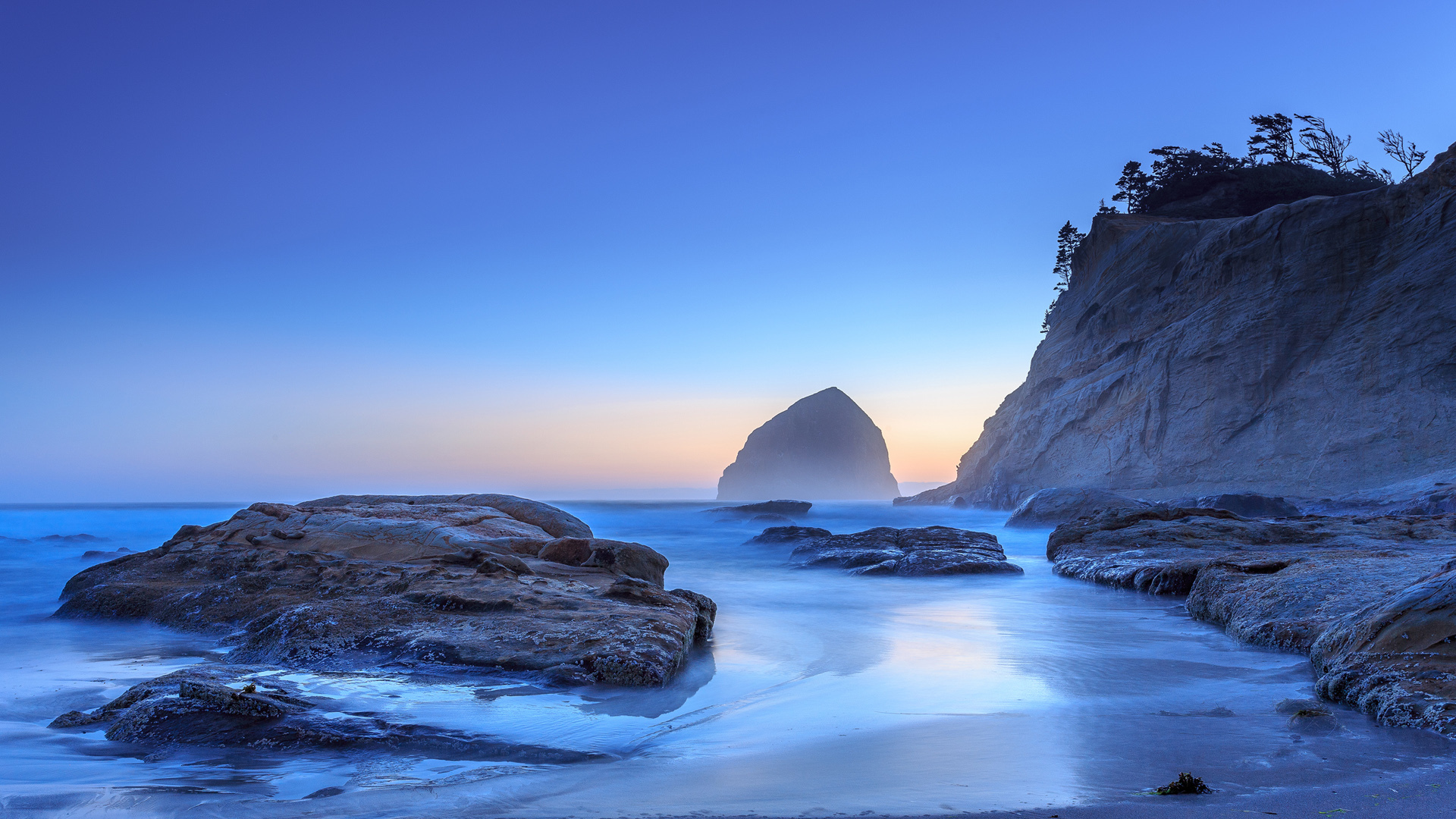 风景 海洋天堂 俄勒冈州 太平洋城的日落风景