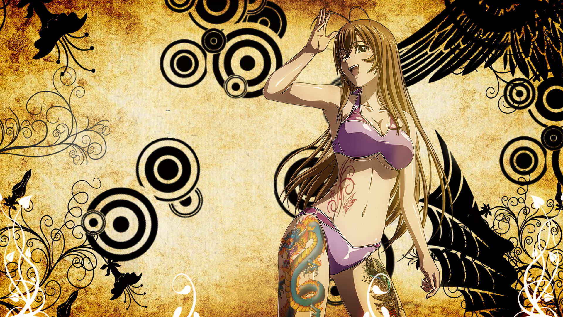 动漫 卡通 少女 内衣 纹身