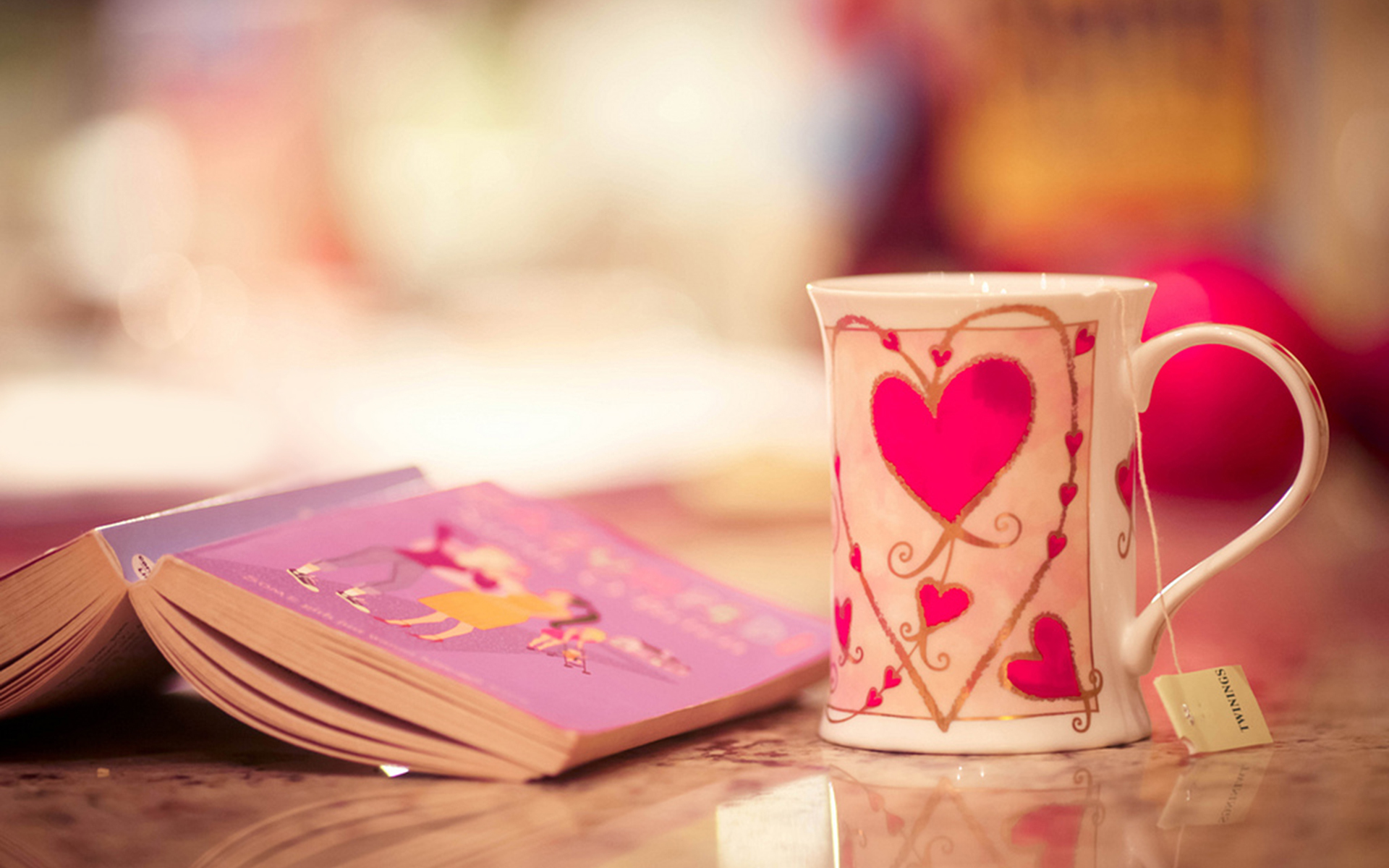 小清新 爱心杯 书 宽屏