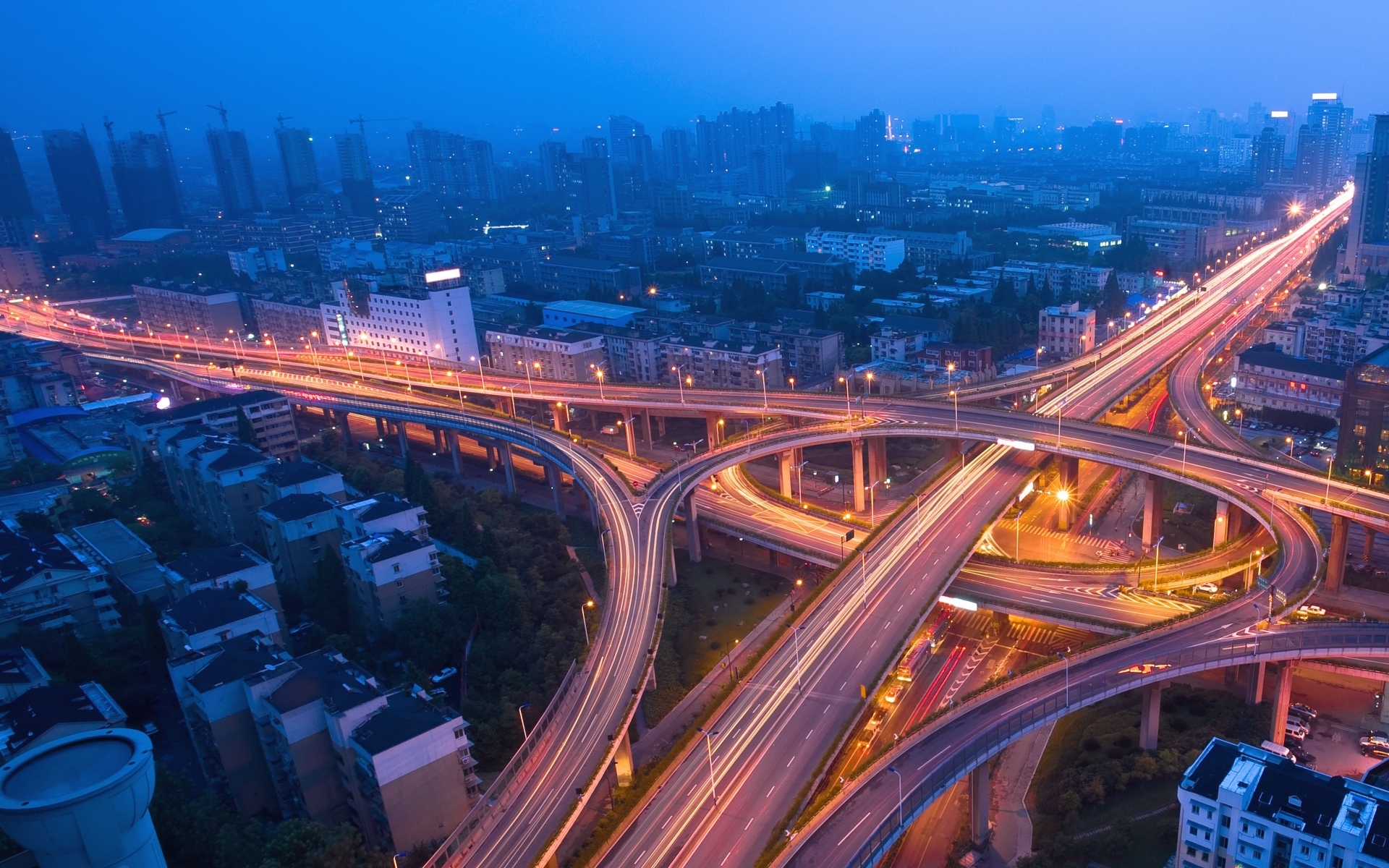 风景 城市夜景 建筑 立交桥