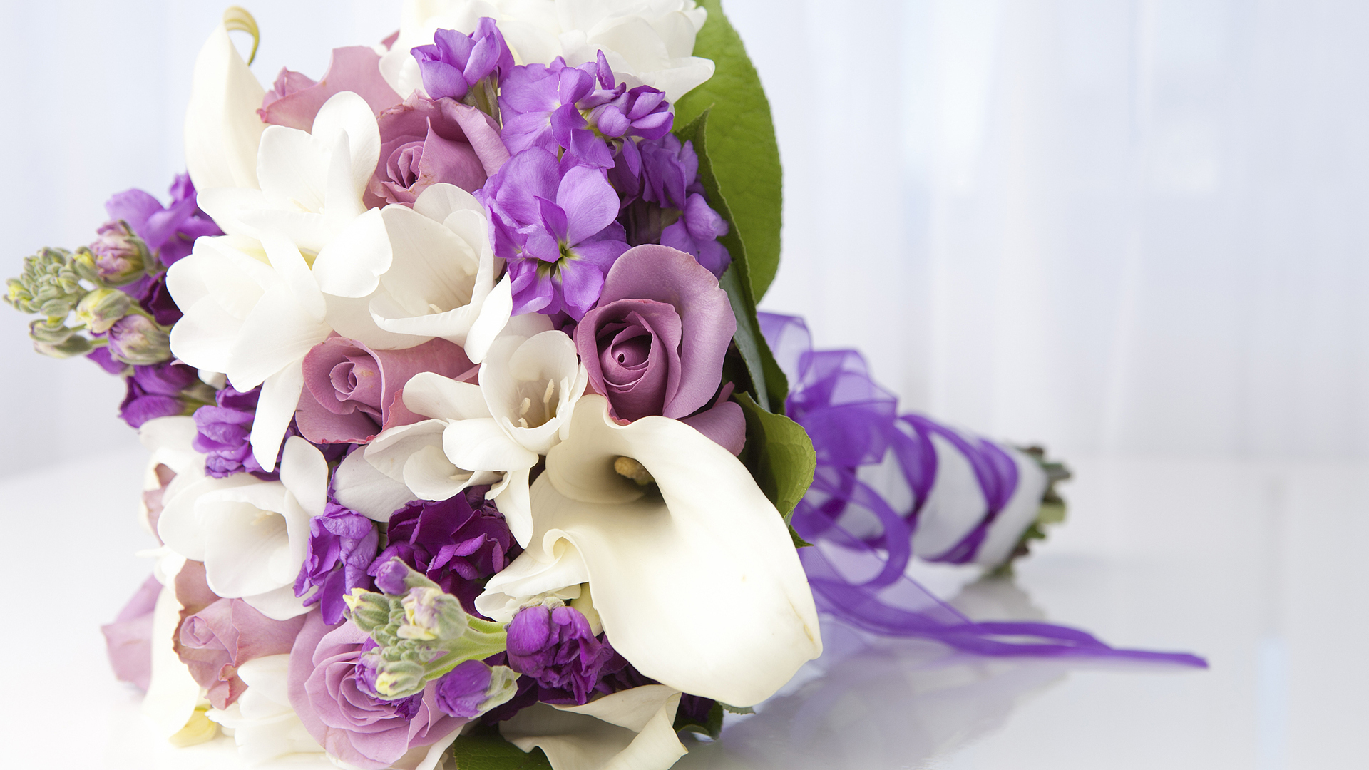 爱情美图 紫色 温馨 捧花