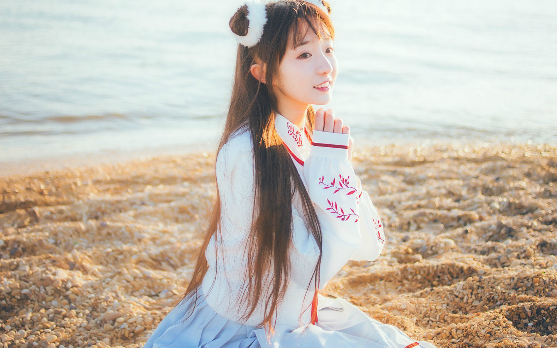 文艺古风 唯美可爱 汉服写真 海边
