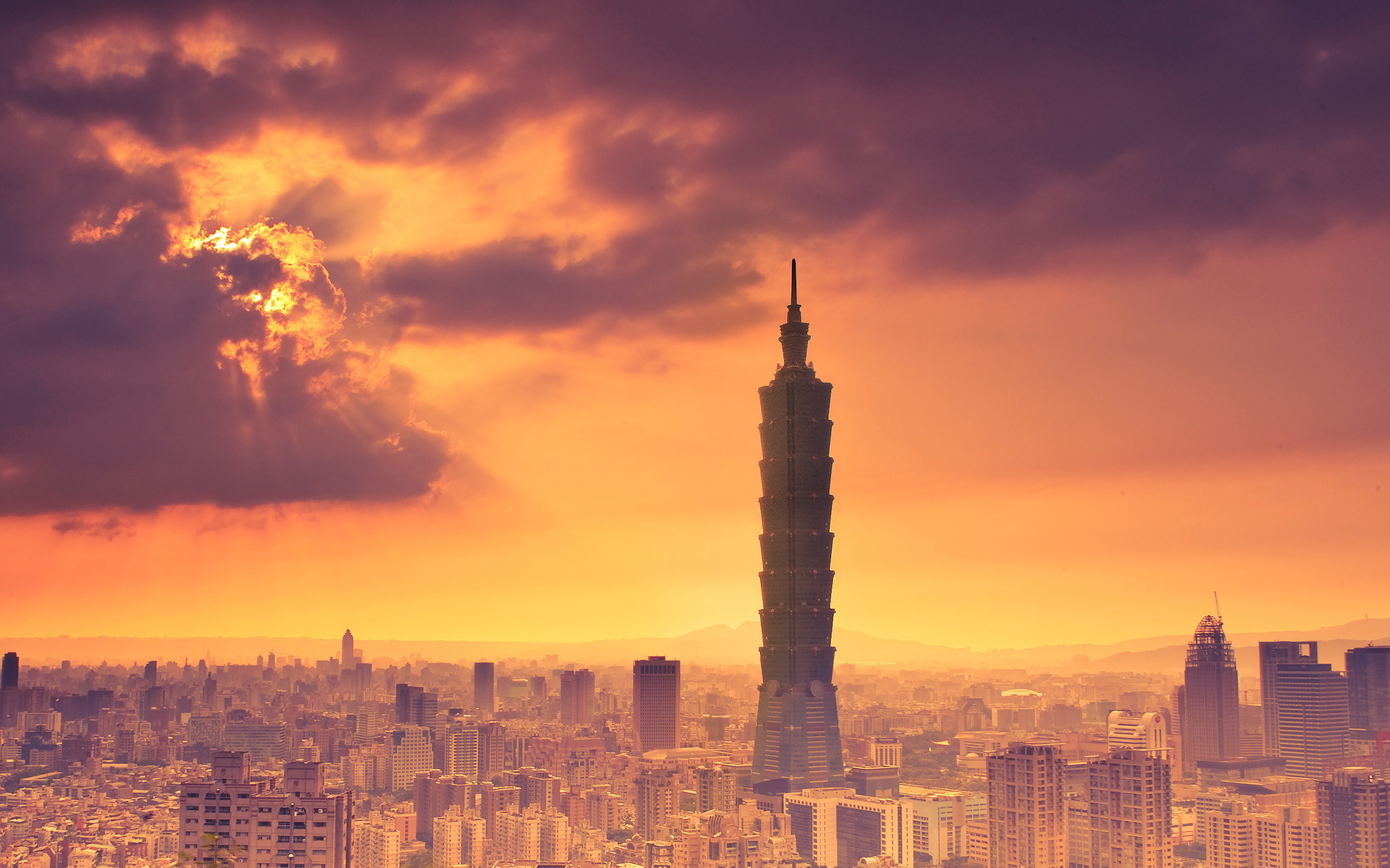 台北101 摩天大楼 夜景 风光 风景 宽屏