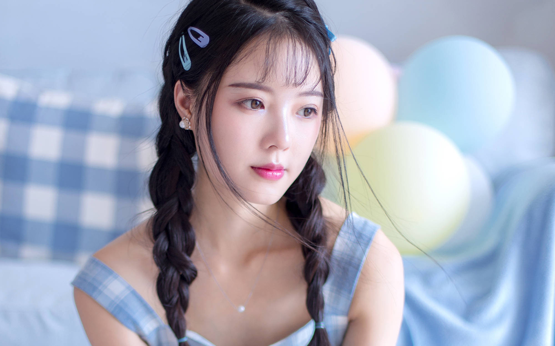 清纯  蓝色系  唯美  美女  可爱