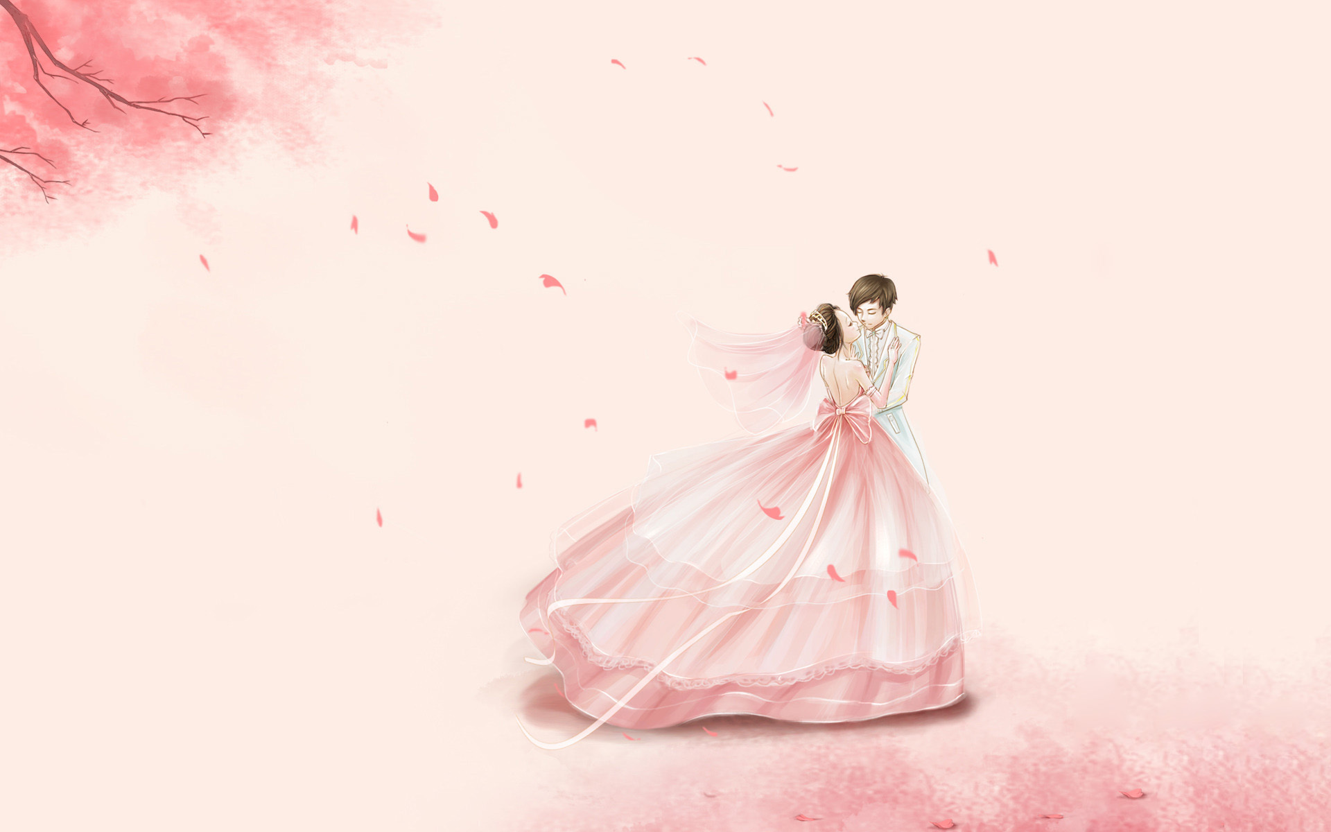 浪漫手绘 情侣 唯美