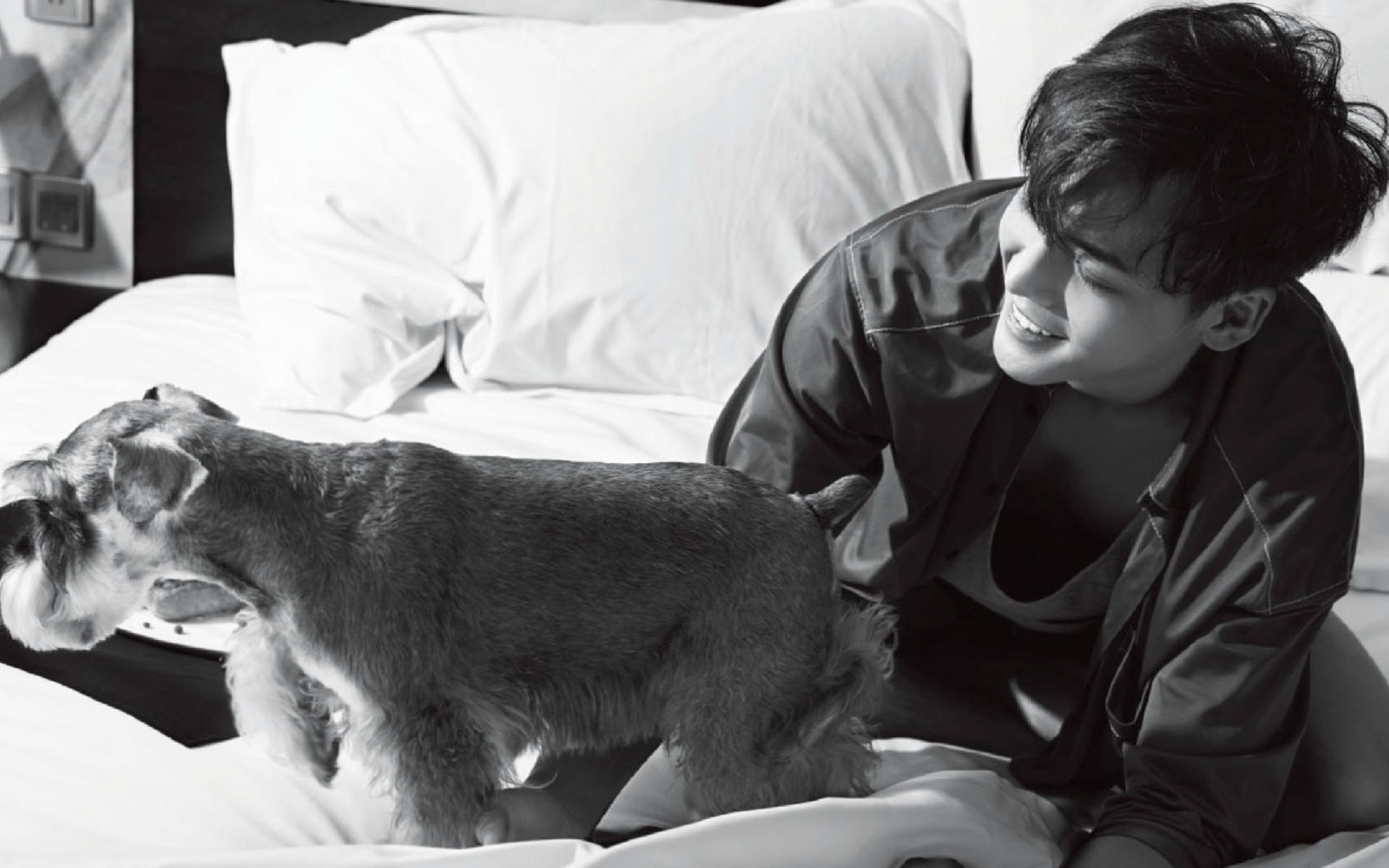 陈伟霆 雅痞 黑白