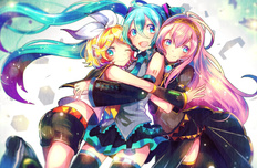 动漫 手绘 卡通 妹子 初音