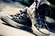 小清新 帆布鞋 静物写真