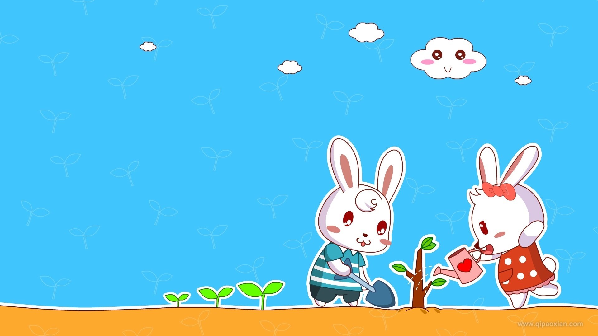 动漫 卡通 图小贝 起跑线 小兔子 儿童桌面专用