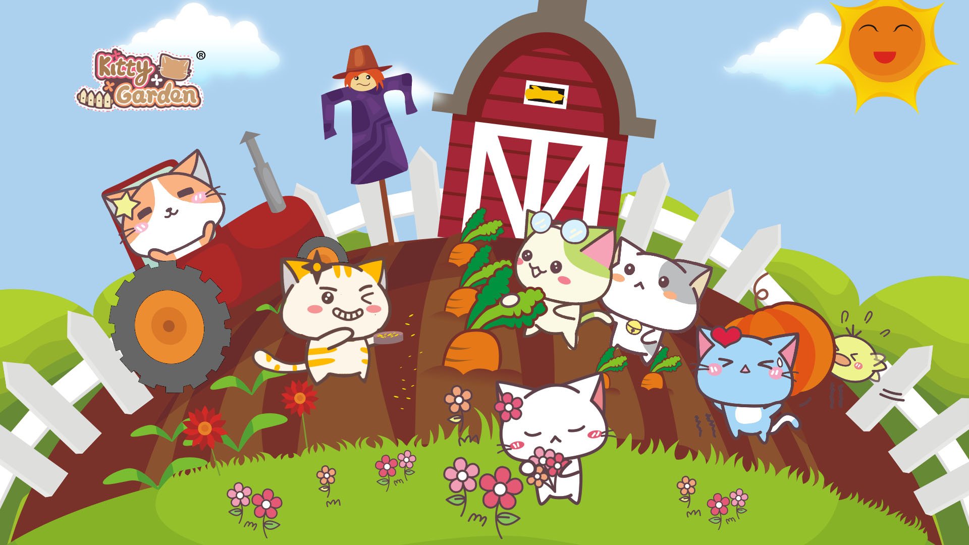 卡通 手绘 可爱 猫咪 KG猫咪乐园  Kitty Garden 猫咪乐园