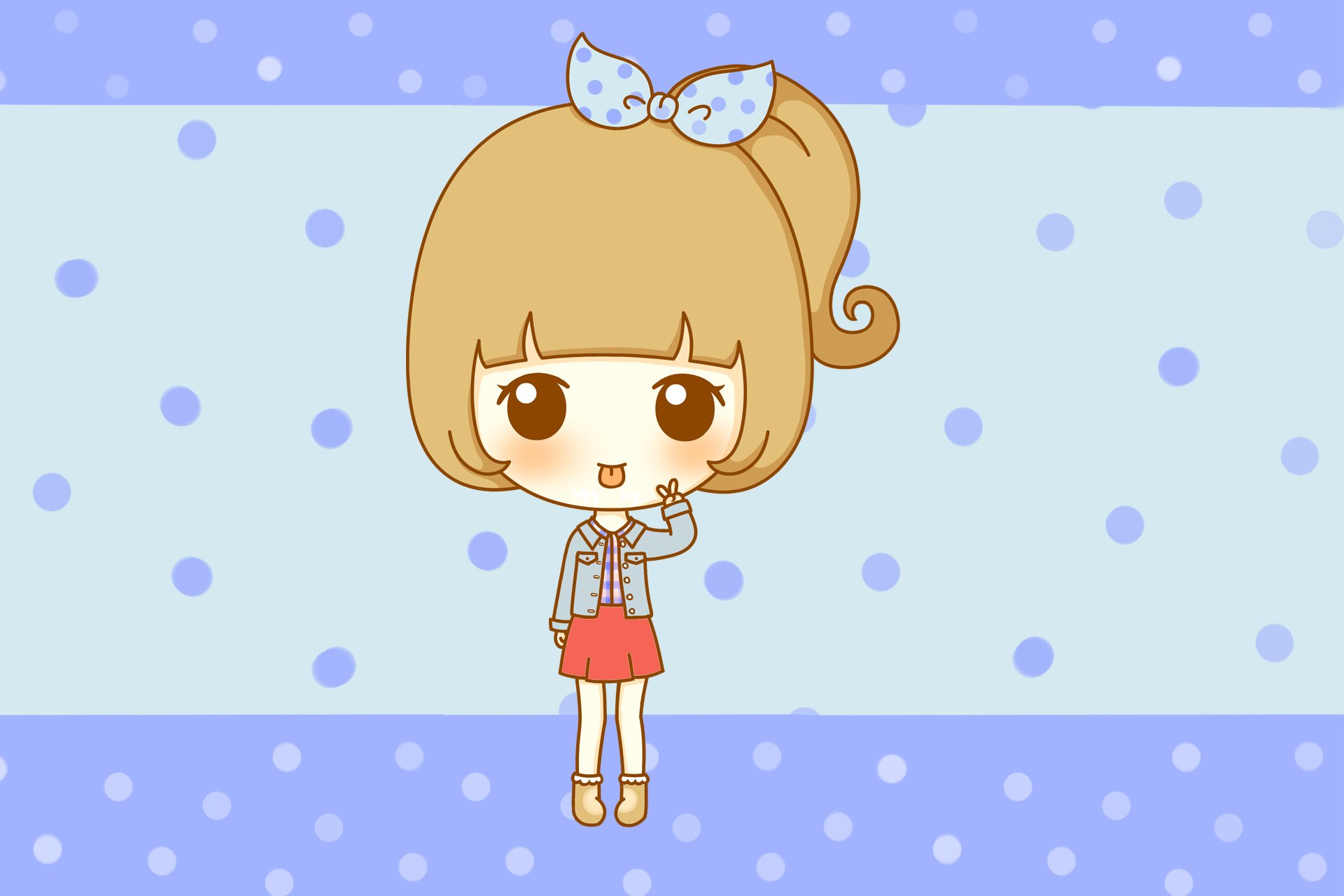 鬼鬼 鬼小妞 可爱 手绘 卡通 女孩 清新