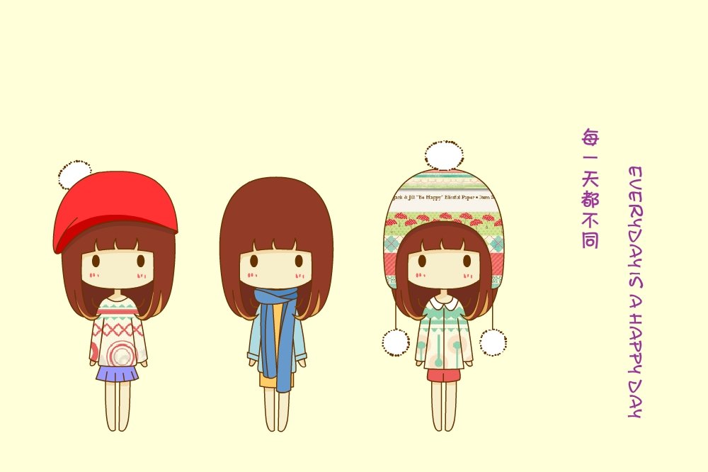 鬼鬼 鬼小妞 可爱 手绘 卡通 女孩 清新