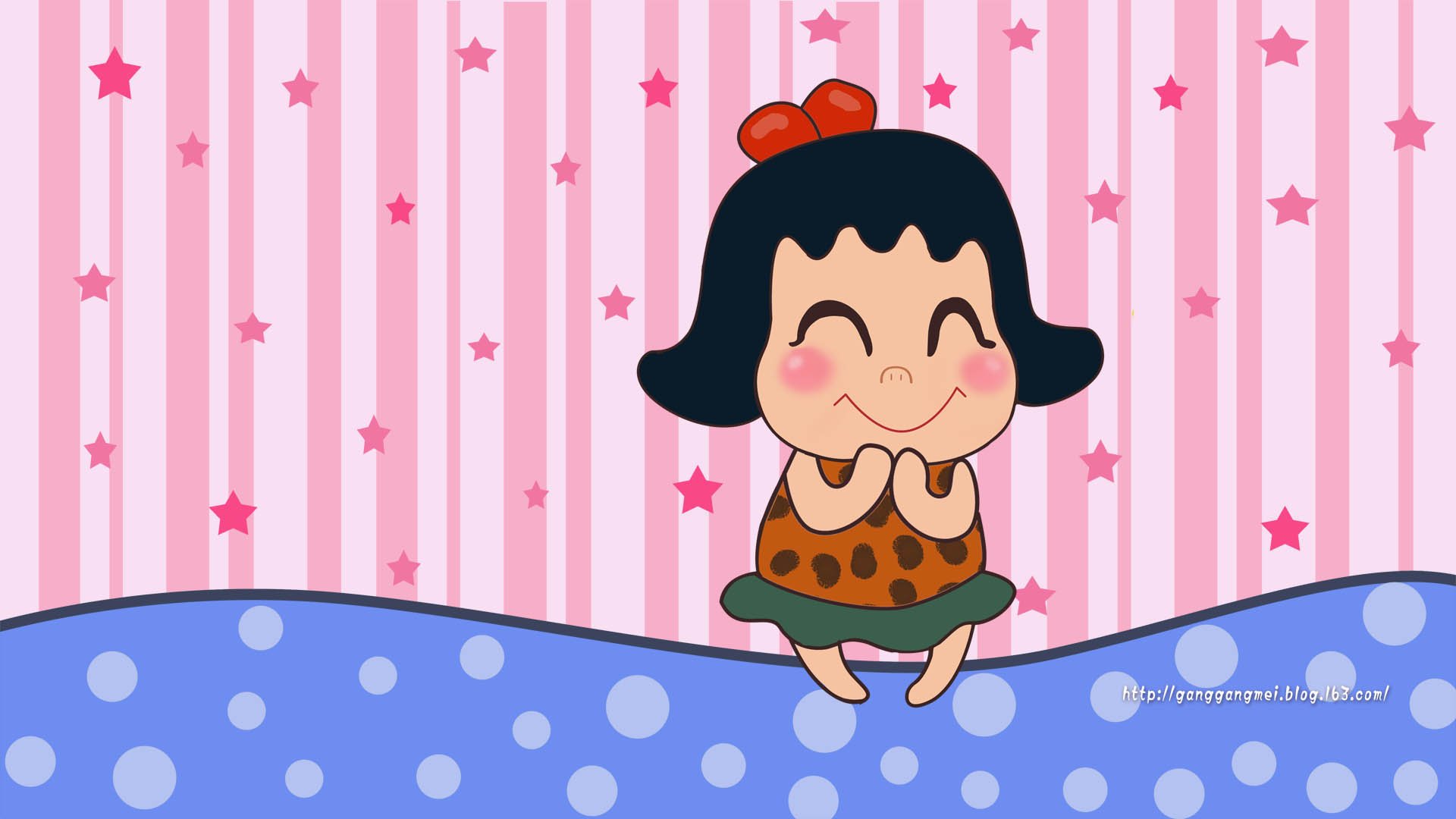 卡通 手绘 女孩 岗岗妹