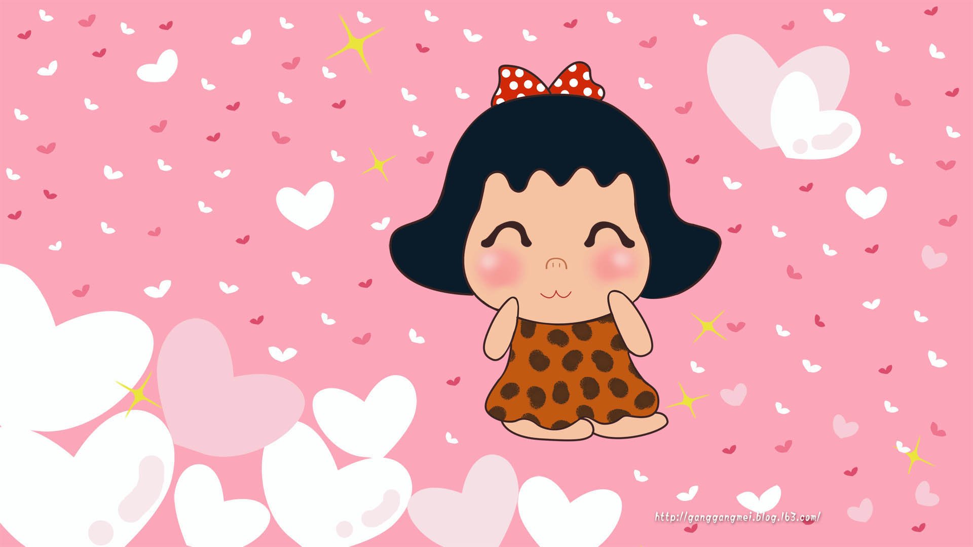 卡通 手绘 女孩 岗岗妹