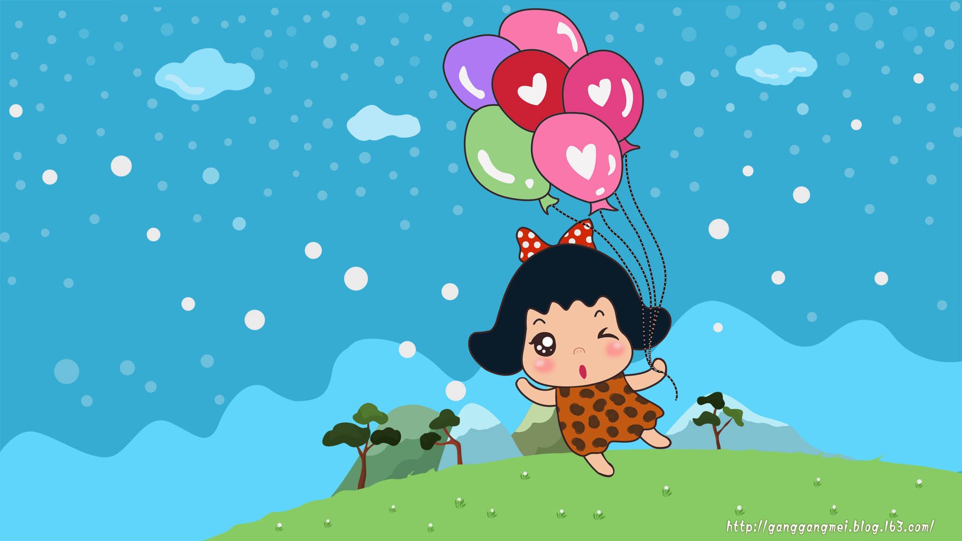 卡通 手绘 女孩 岗岗妹